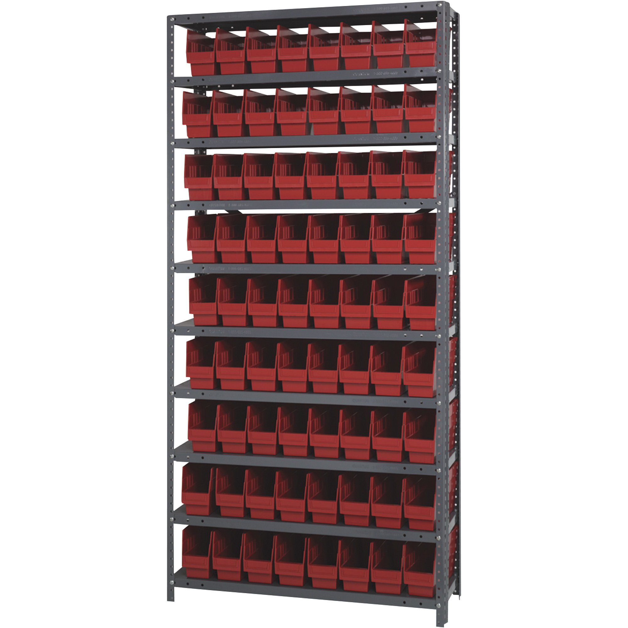 Quantum Storage Economy Shelf Storage Units with Bins, Red