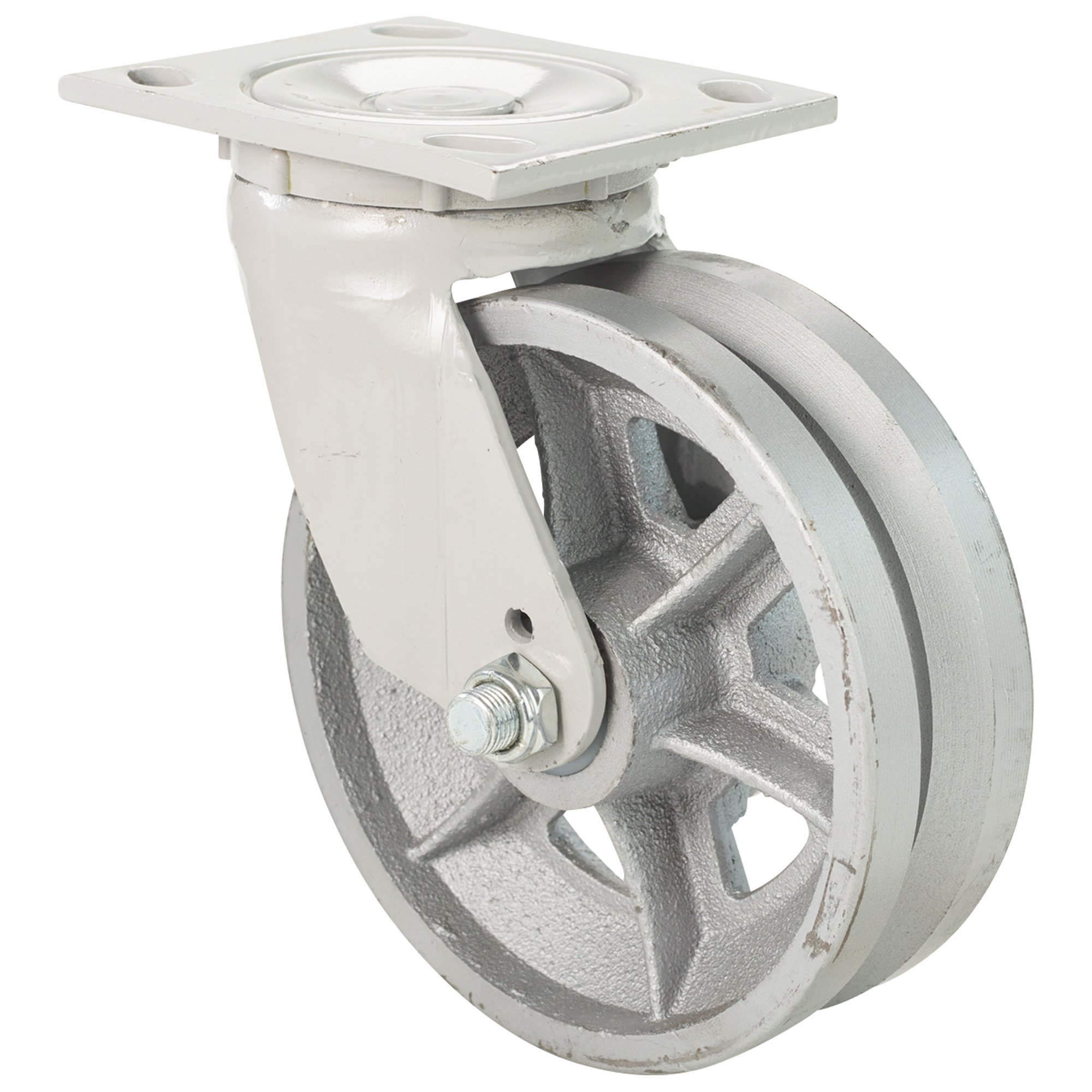 Fairbanks Swivel Semi-Steel V-Groove Caster — 6in., Model# 152222623