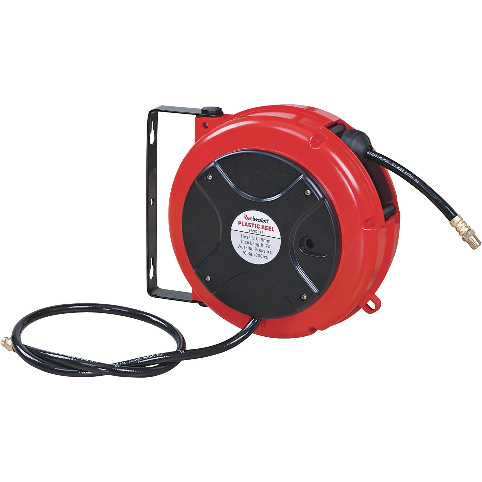 Please see replacement item# 49586. ReelWorks Mini Hose Reel — With 1/4in.  x 26ft. PVC Hose, Max. 180 PSI, Model# L710082