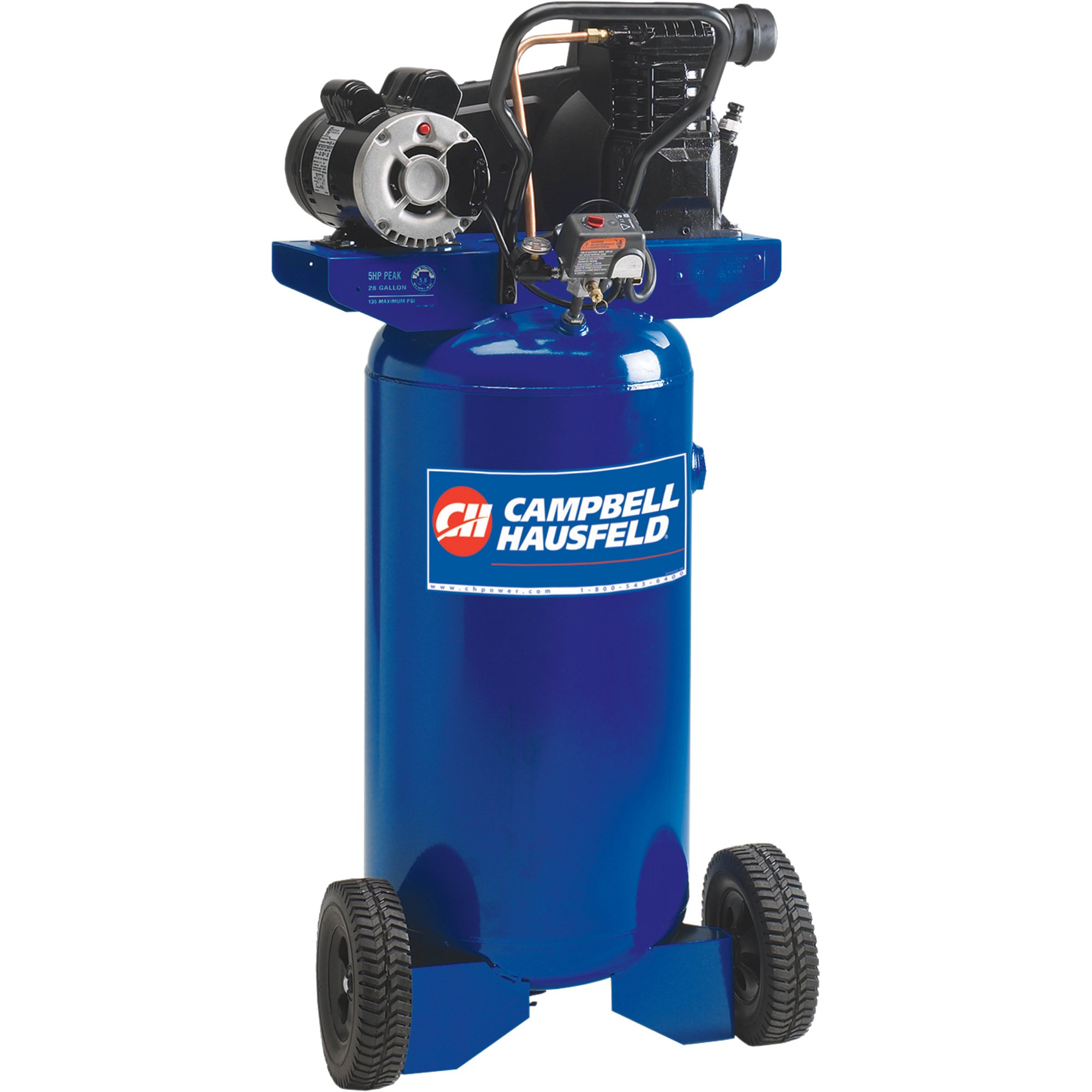 Campbell Hausfeld® VT6183, Portable Electric Air Compressor, 2 HP, 20 Gal,  Horizontal, 5.5 CFM