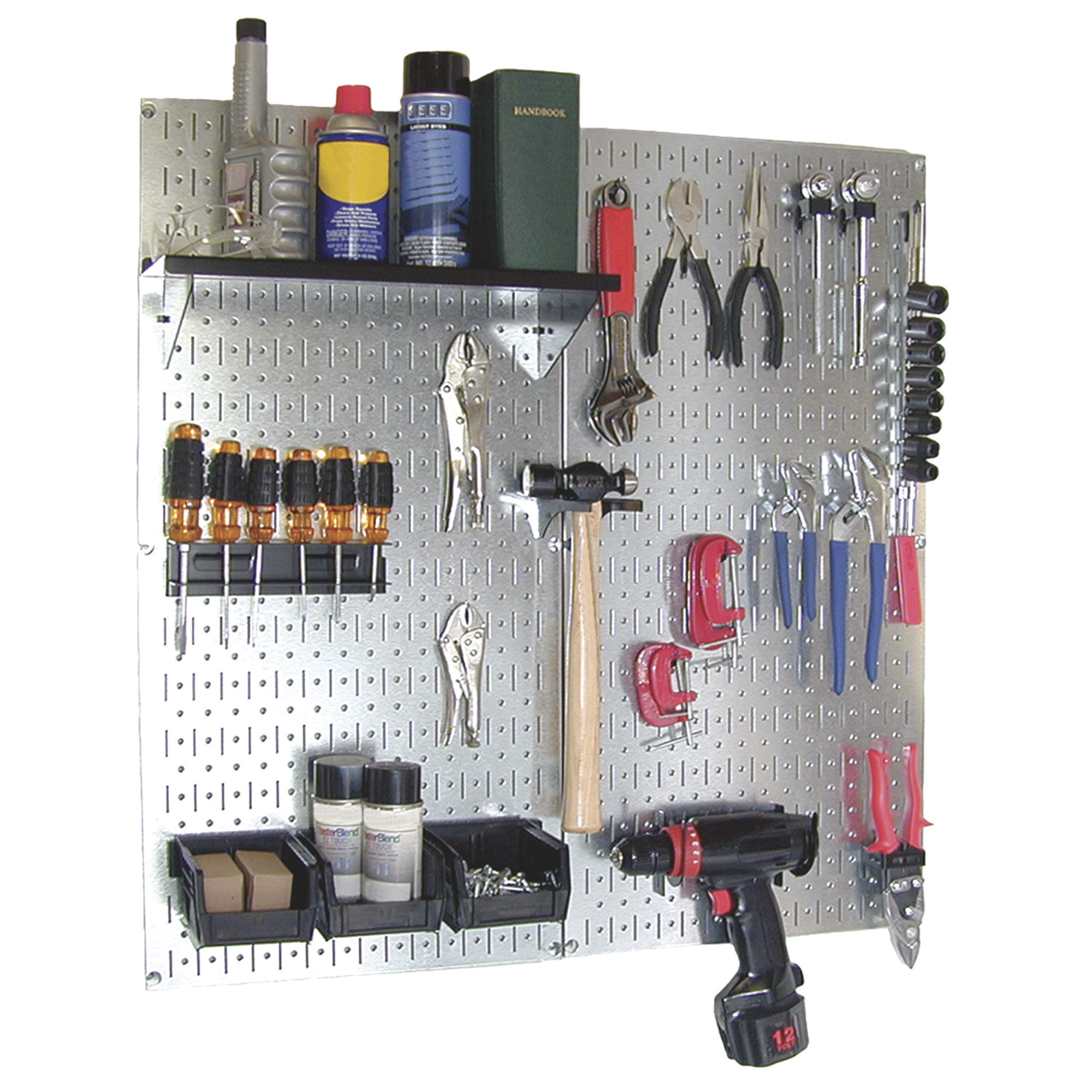 Wall Control Industrial Metal Pegboard - レッド 6枚 16インチ x 32