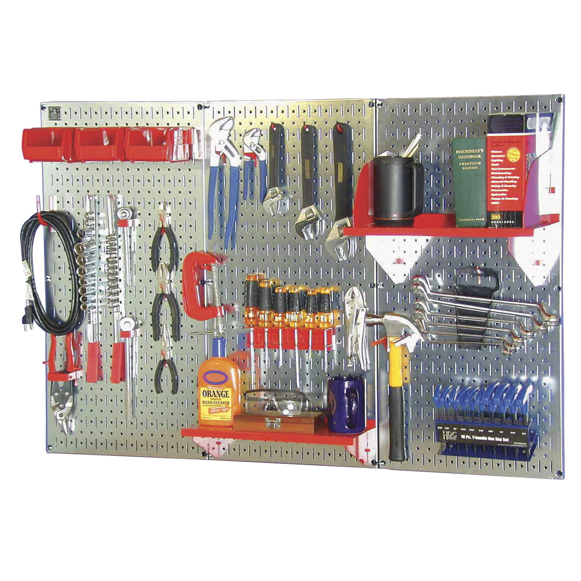 Wall Control Industrial Metal Pegboard - レッド 6枚 16インチ x 32