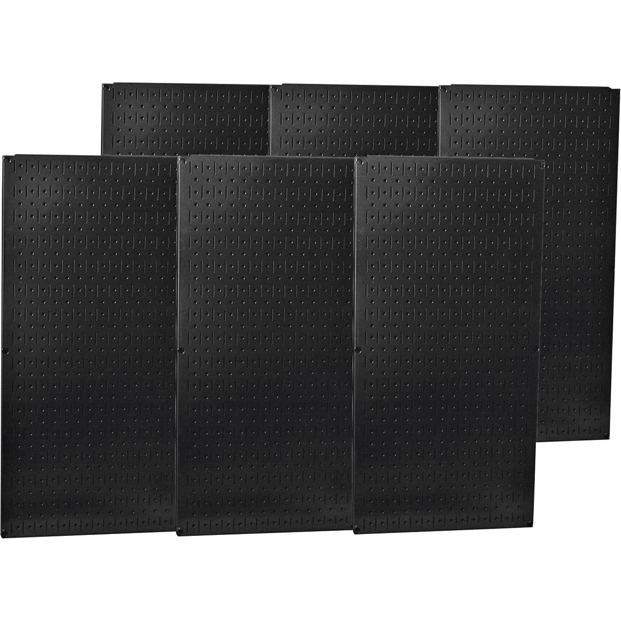 Wall Control Industrial Metal Pegboard - Six 16in. x 32in. Panels, 20-Gauge Steel, Black, Model# 35-P-3296BK
