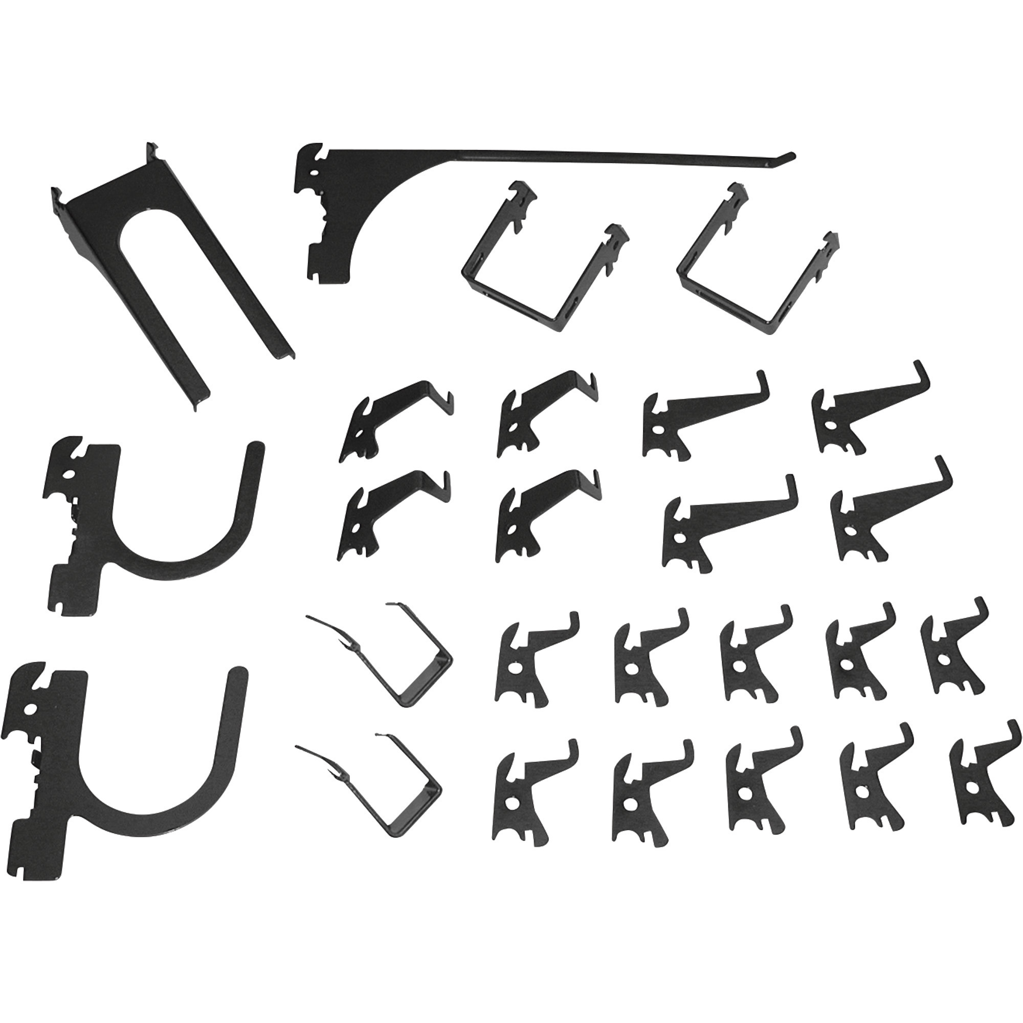 Wall Control Slotted Pegboard Industrial Hook Assortment Kit - 26-Pc., Steel, Black, Model# 35-K-DLXBK