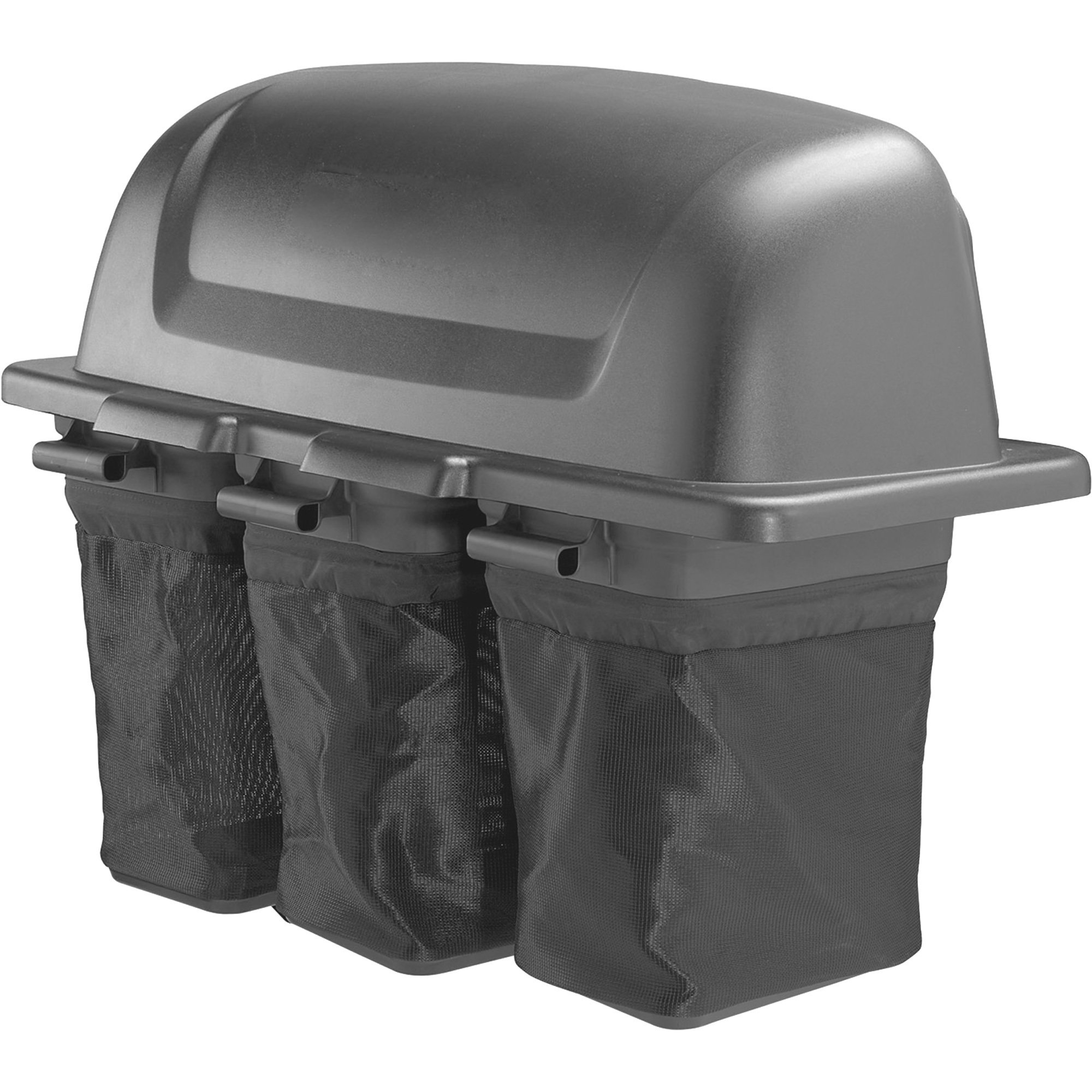 Triple Bin Soft Side Bagger — For Poulan Pro and Husqvarna 54in. Deck Lawn  Mowers, 9-Bushel Capacity, Model# 960730026