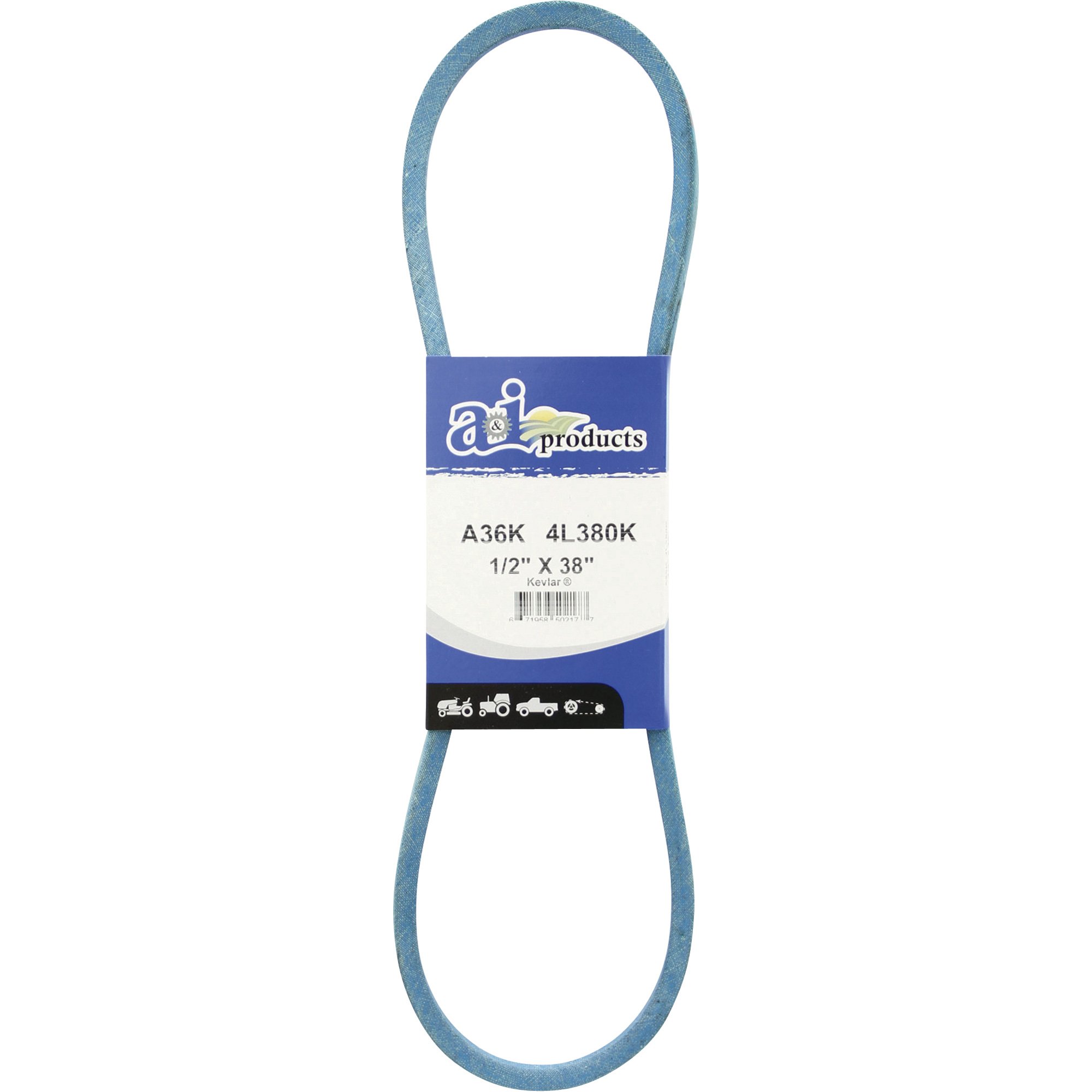 A & I Products Blue Kevlar V-Belt with Kevlar Cord — 38in.L x 1/2in.W, Model# A36K/4L380K