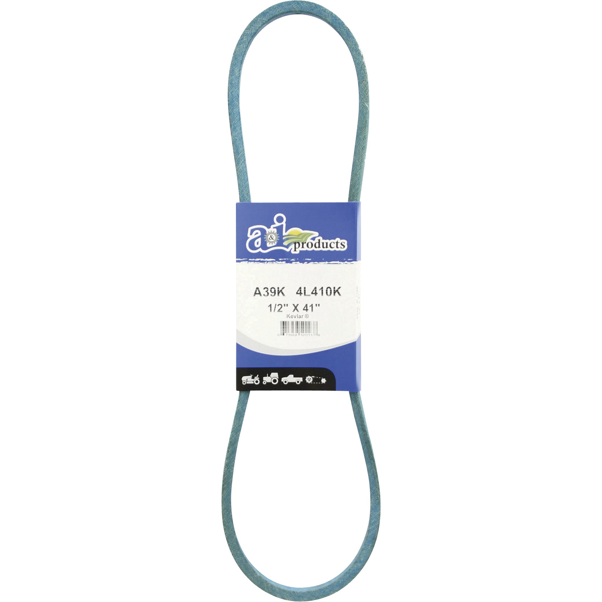 A & I Products Blue Kevlar V-Belt with Kevlar Cord — 1/2in.W x 41in.L, Model# A39K/4L410K