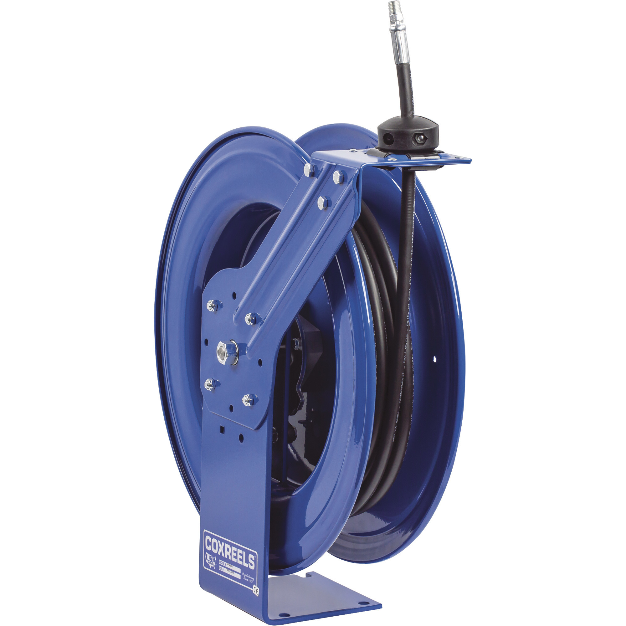 Coxreels Grease Hose Reel, 3/8in. x 50ft. Hose, 4,000 PSI, Model# HP-N-350