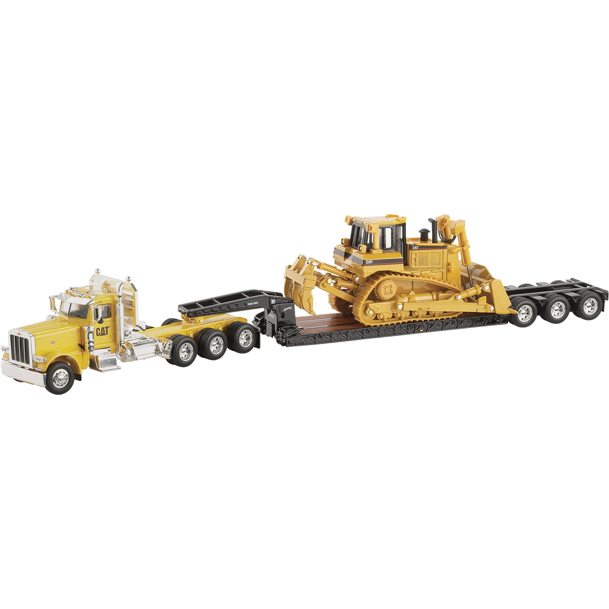 Die-Cast Collectible — Peterbilt Day Cab with Trailer & CAT D8R