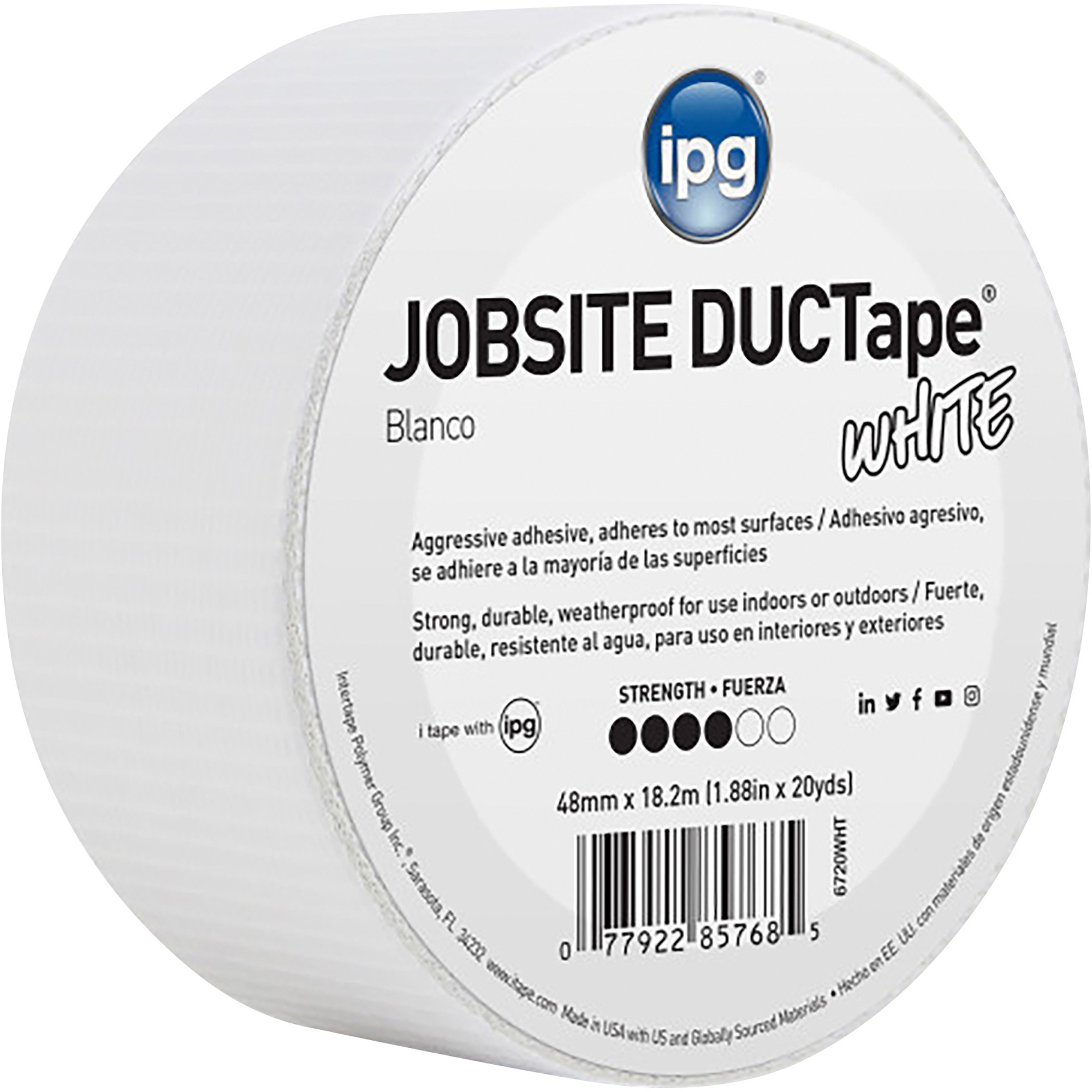 COLORED DUCT TAPE (WHITE) 20YD