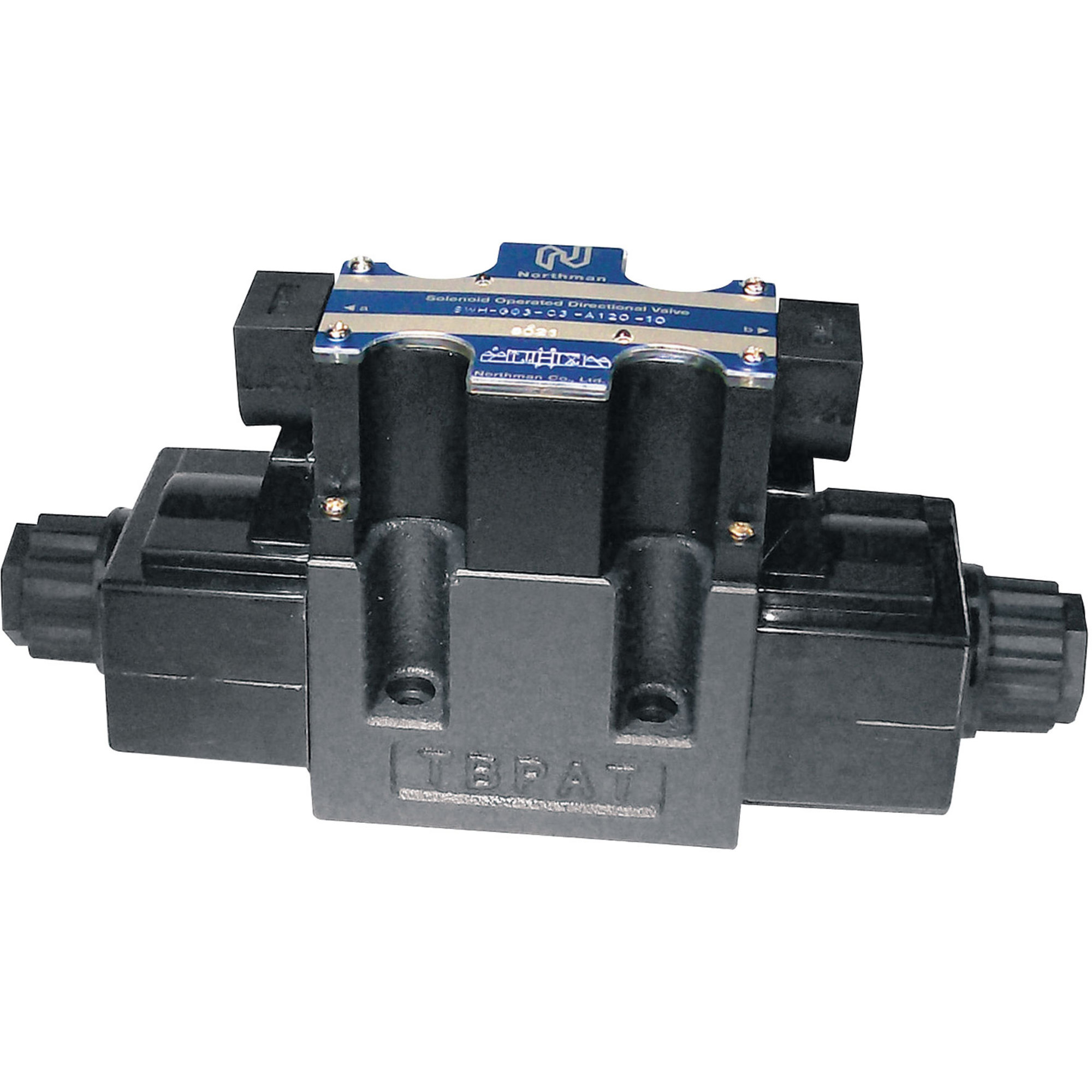 Northman Fluid Power Hydraulic Directional Control Valve – 26.4 GPM, 4,500 PSI, 3-Position, Double Solenoid, Float Center Spool, 120 Volt AC Solenoids, Model# SWH-G03-C4-A120-10