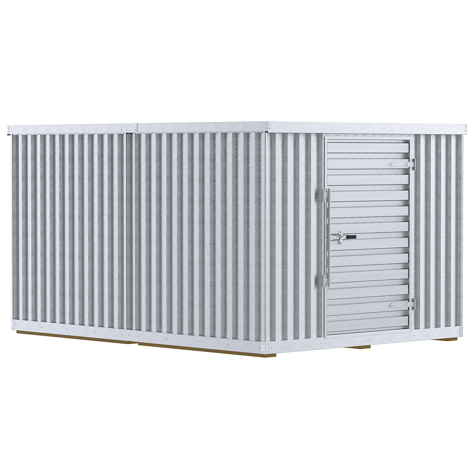 Vestil Galvanized Storage Building - 155in. x 110in. x 78in., 22-Ga. Steel, Hinged Lock, Model# STOR-912-G-W-1RH