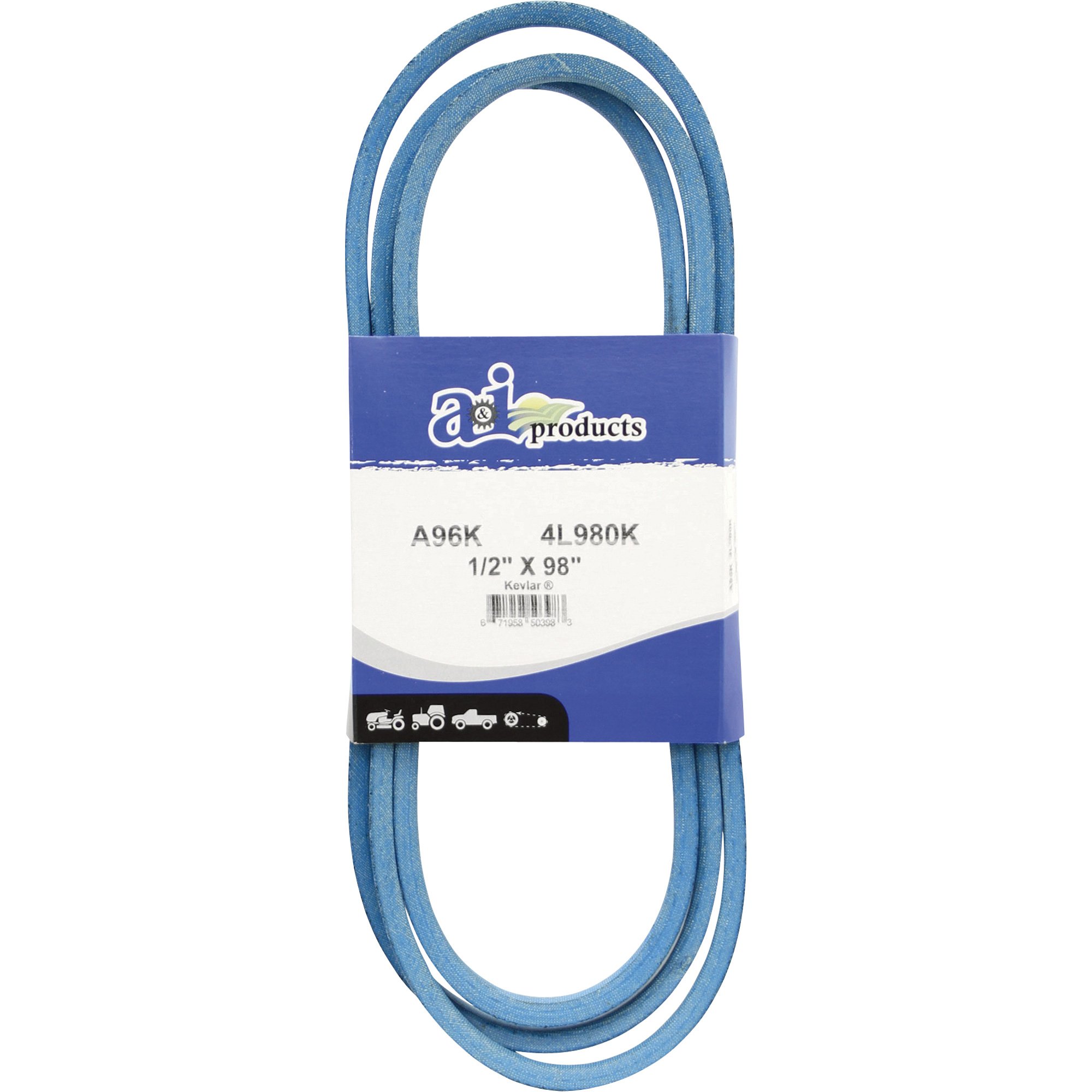 A & I Products Blue Kevlar V-Belt with Kevlar Cord — 98in.L x 1 