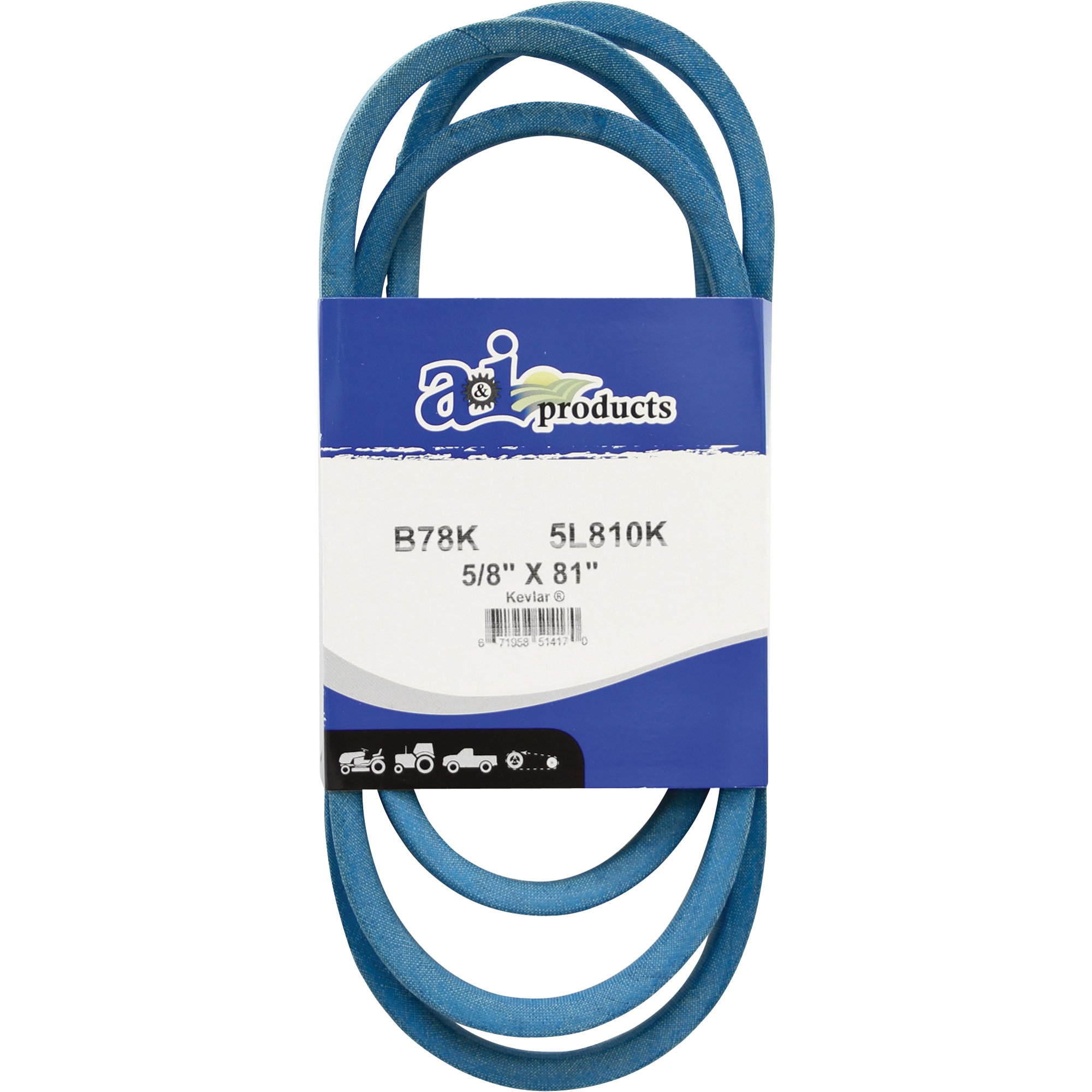 thumbnail interactive-video image 1 of D & D Industrial & Lawn Mower Belt B78K 5LK810 – 5/8" X 81", Made With Kevlar, Aramid Cord 1 of 2