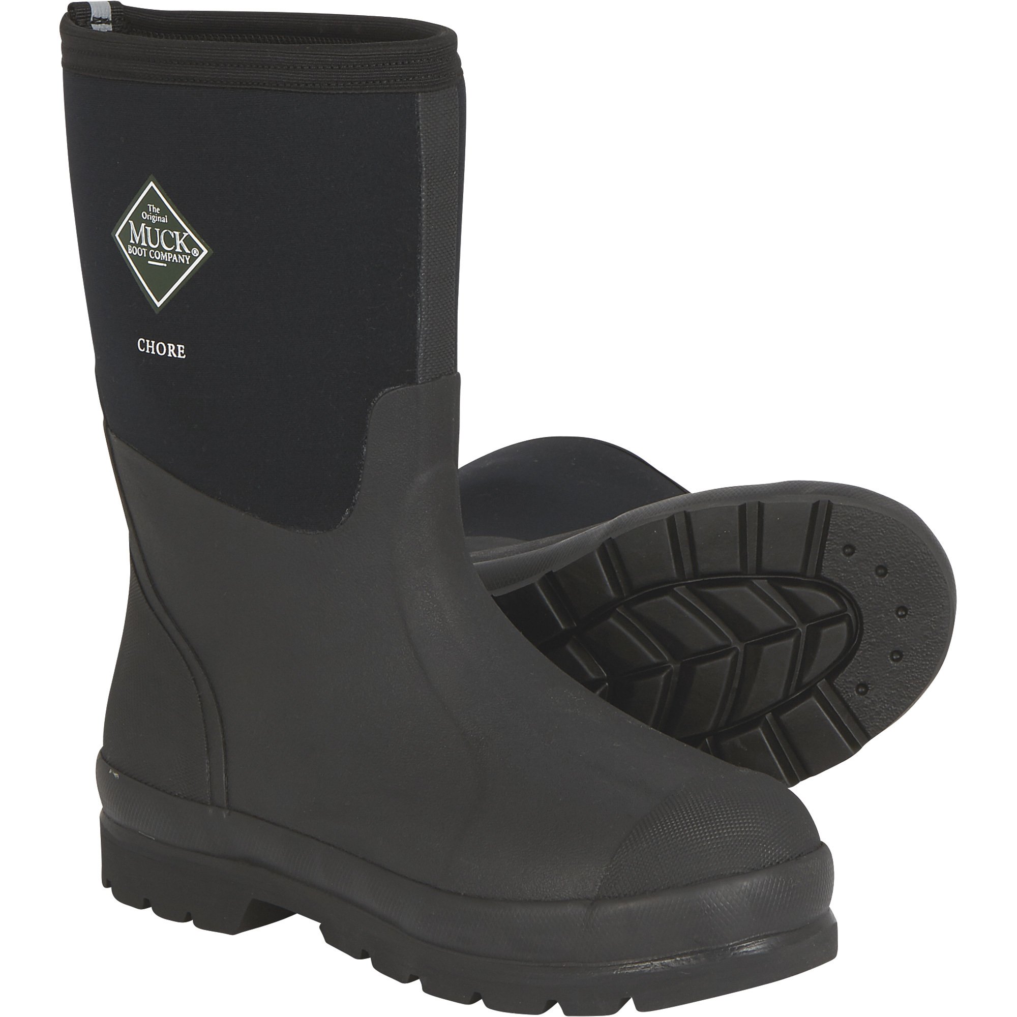 Muck Men's 12in. Chore Mid Rubber Work Boots — Black, Model# CHM-000A ...