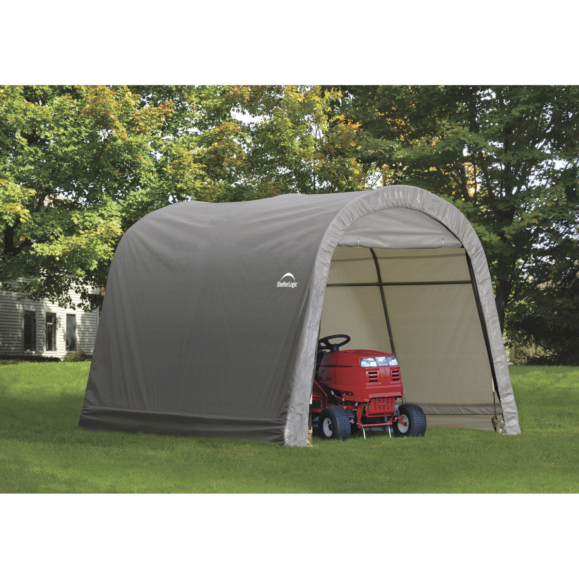 ShelterLogic Roundtop Instant Garage, 10ft.L x 10ft.W x 8ft.H, Gray