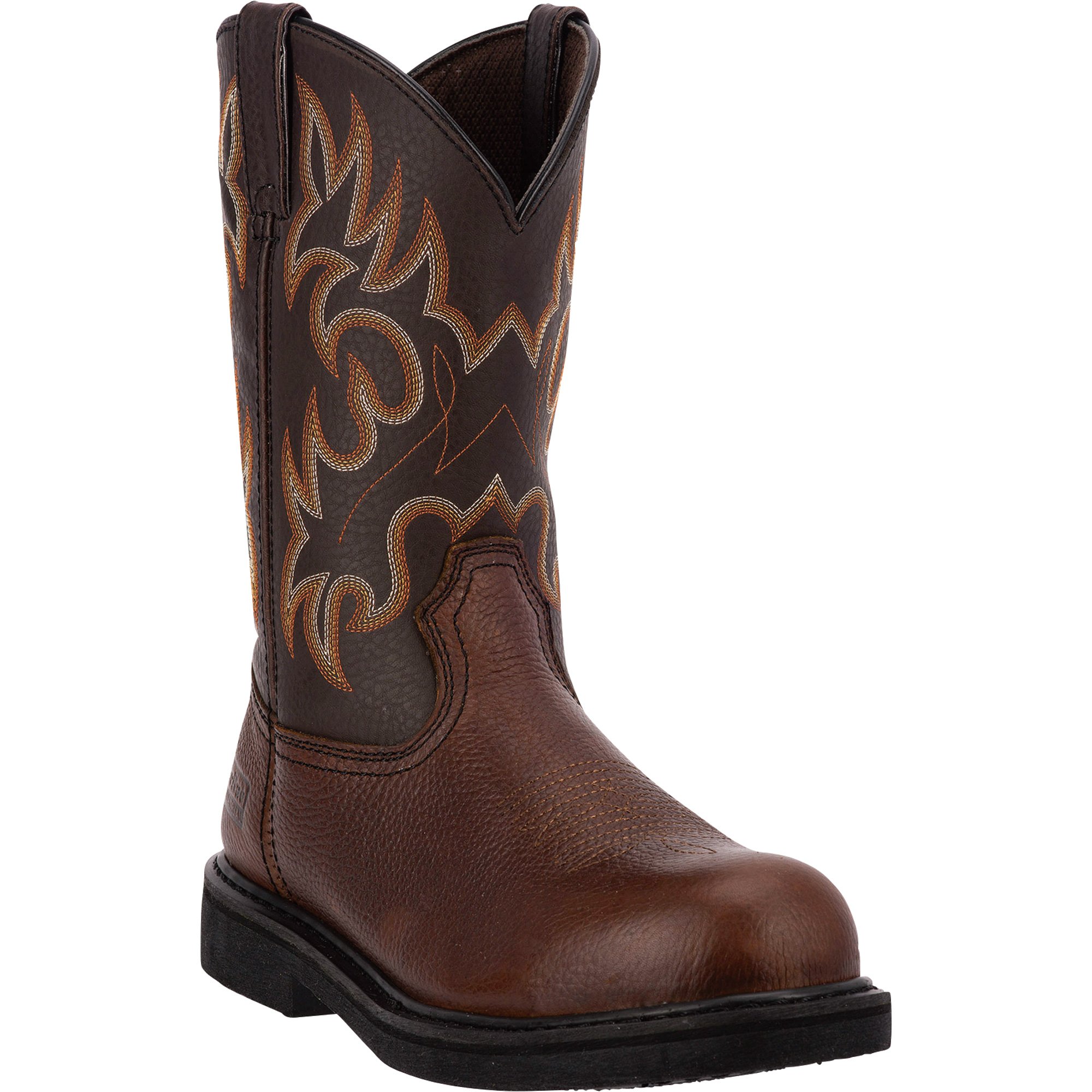 McRae 11in. Slip-Resistant Western Work Boots — Copper, Size 