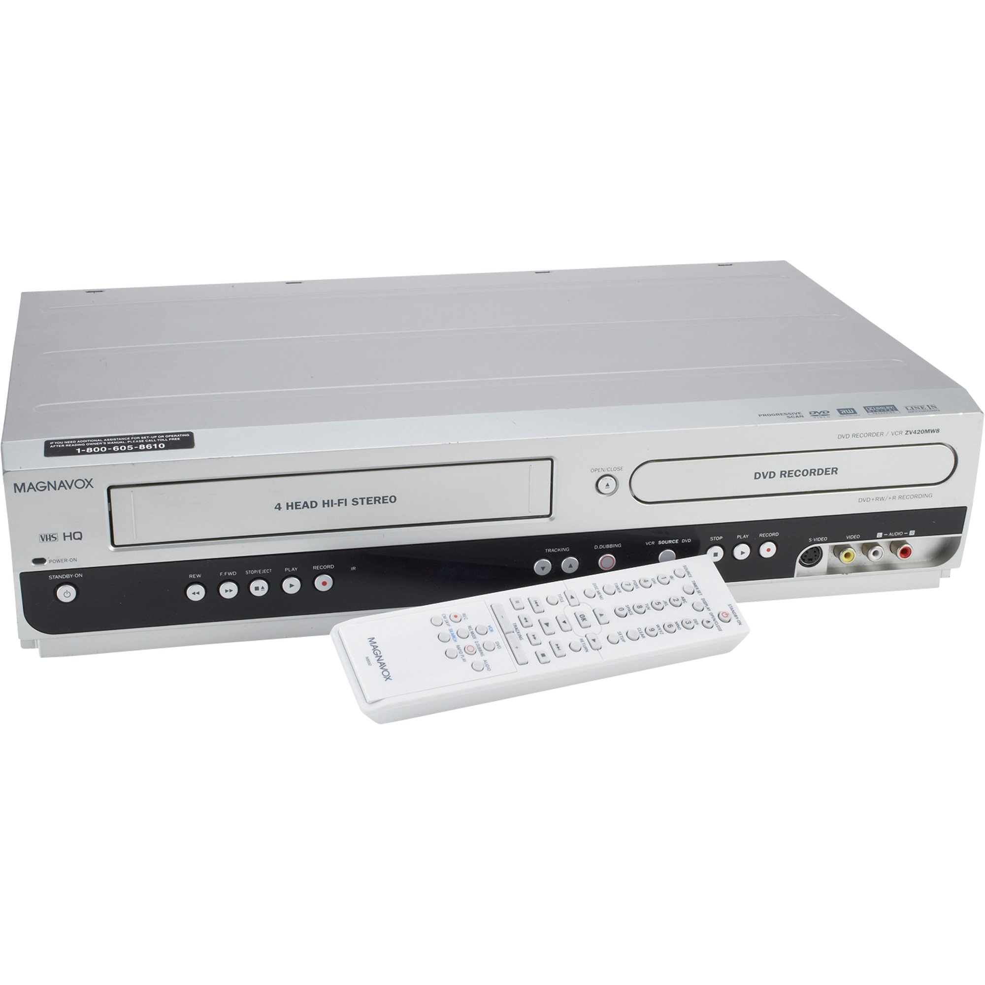 Reconditioned DVD Recorder with 4-Head Hi-Fi Stereo VCR, Model ...