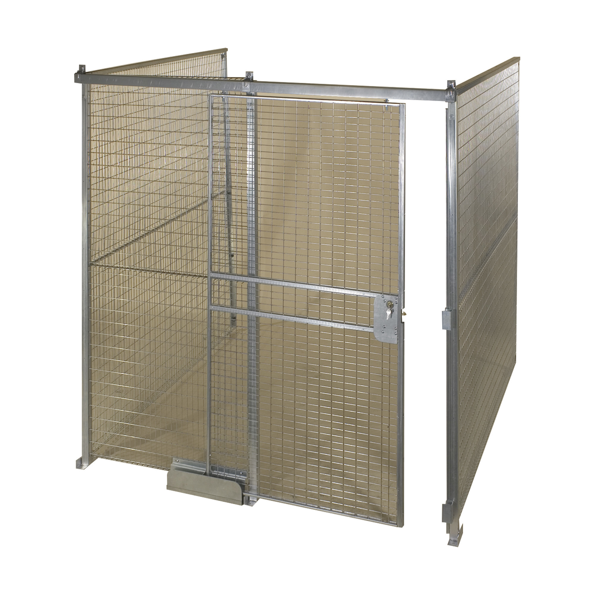 AK Quik-Fence Security Room, 16ft.W x 16ft.D x 8ft.H, 3-Sided, Model# AKQWK16168-3