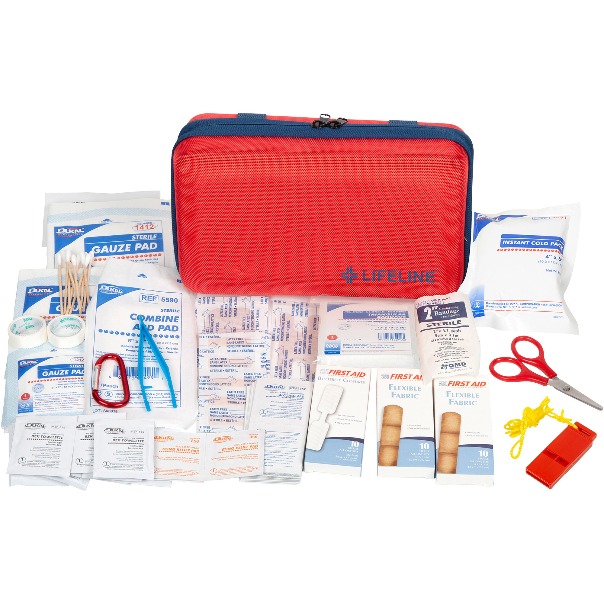 Lifeline Deluxe First Aid Kit - 121 Pcs., Hard Shell Foam Case, Model ...