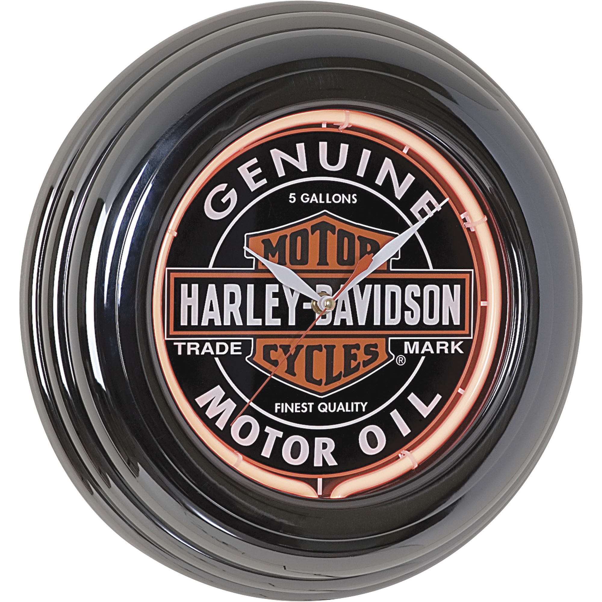 Harley-Davidson Oil Can Neon Wall Clock, Model# HDL-16617