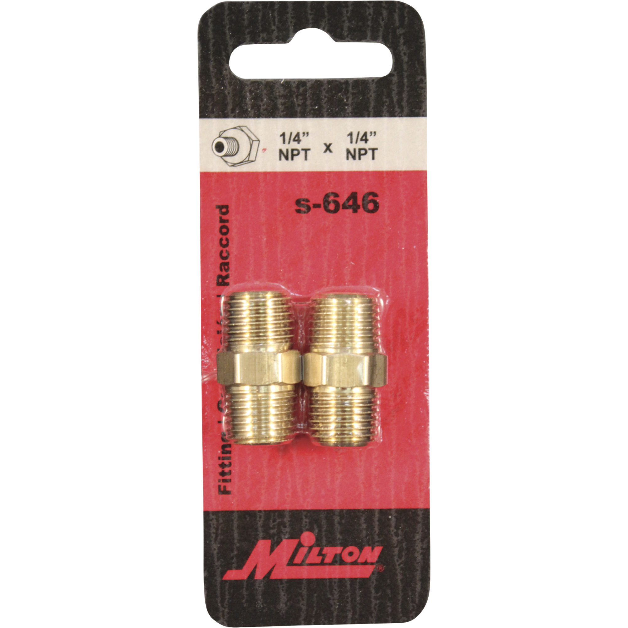 Milton 1/4in. Male NPT Nipples — 2-Pk., Model# S-646 | Northern Tool