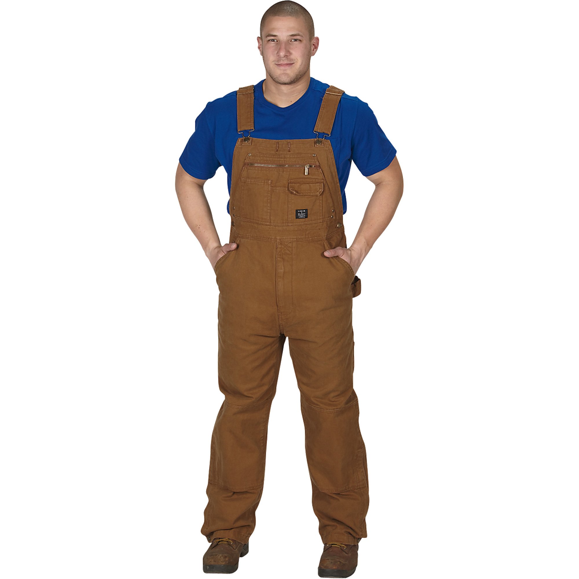 Key Men's Unlined Duck Bib Overall - Saddle, 36in. Waist x 36in