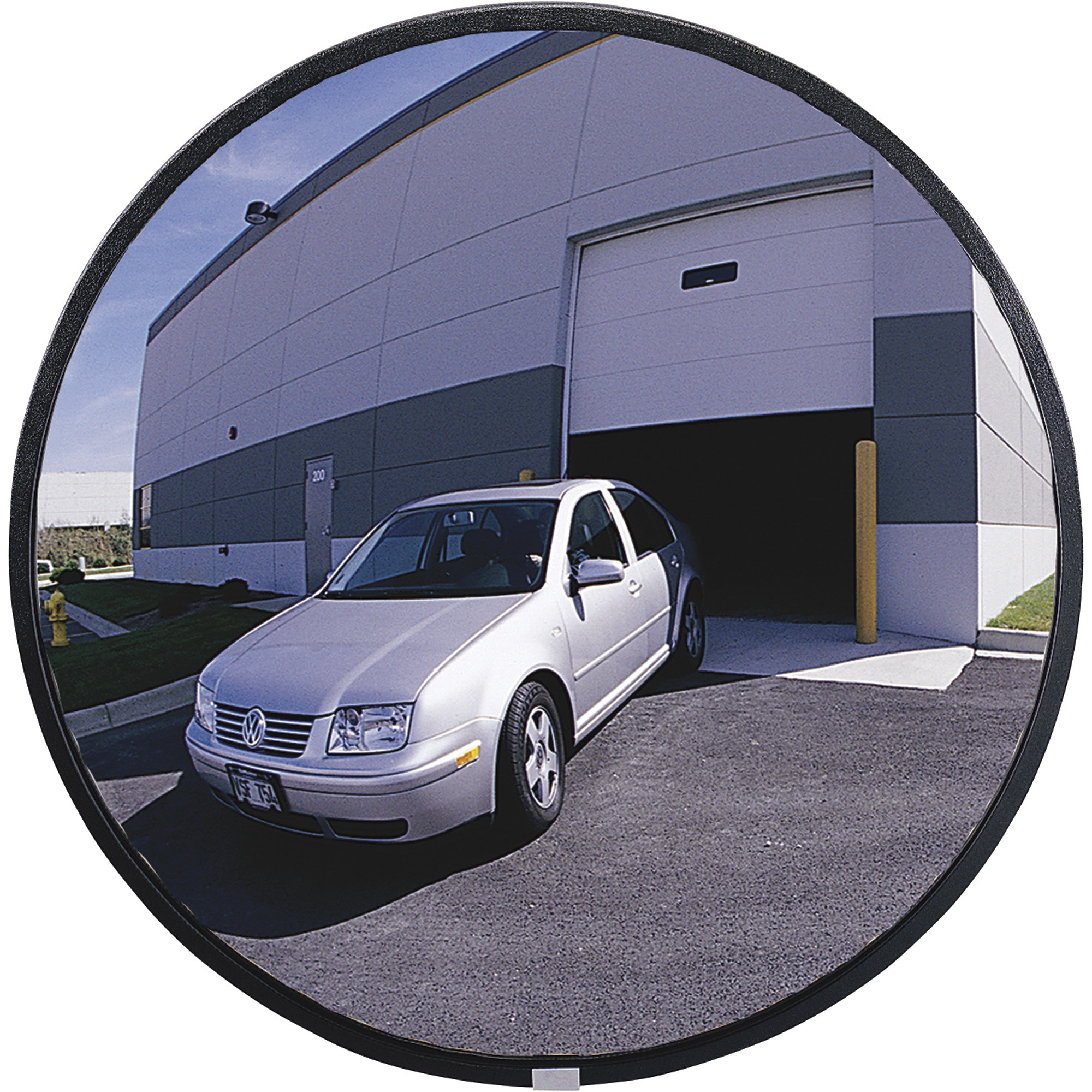 See All Outdoor Convex Safety Mirror, 26in. Dia., Acrylic, 28-Ft. View, Model# PLX026