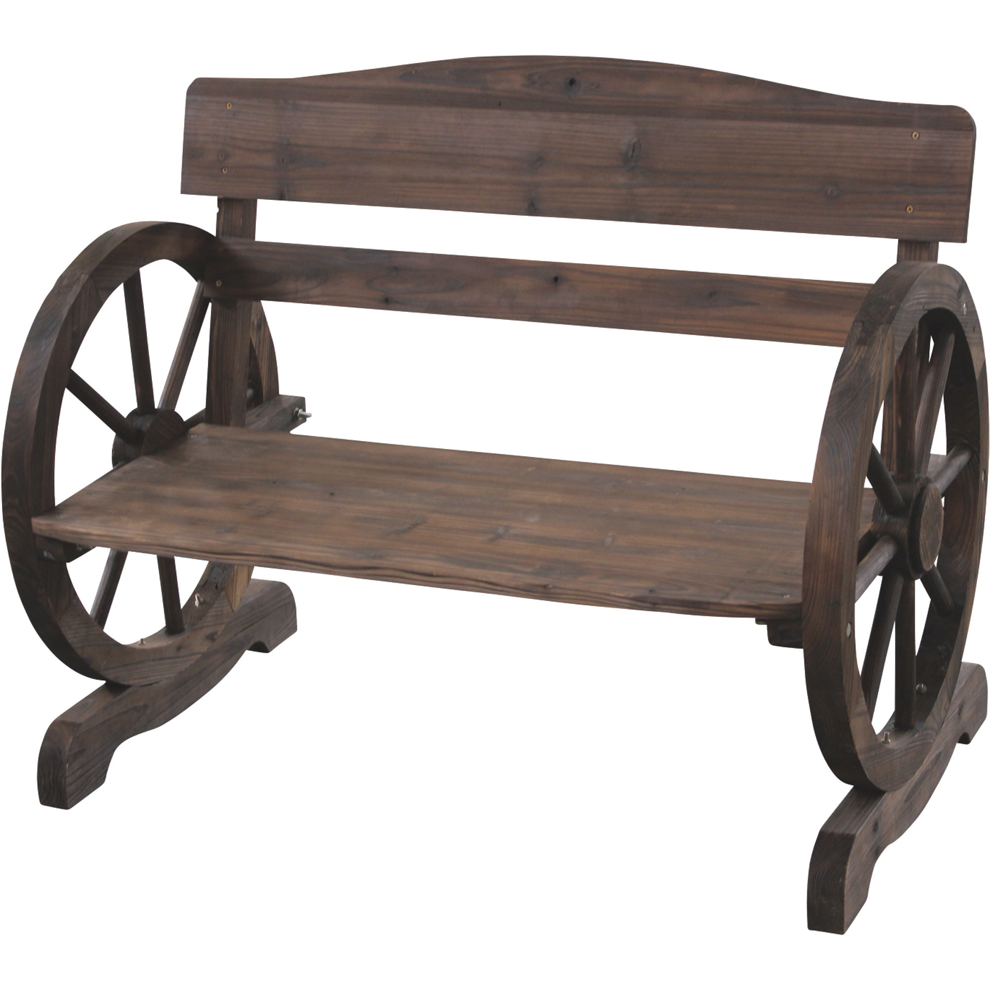 Wagon Wheel Wooden Outdoor Bench Northern Tool