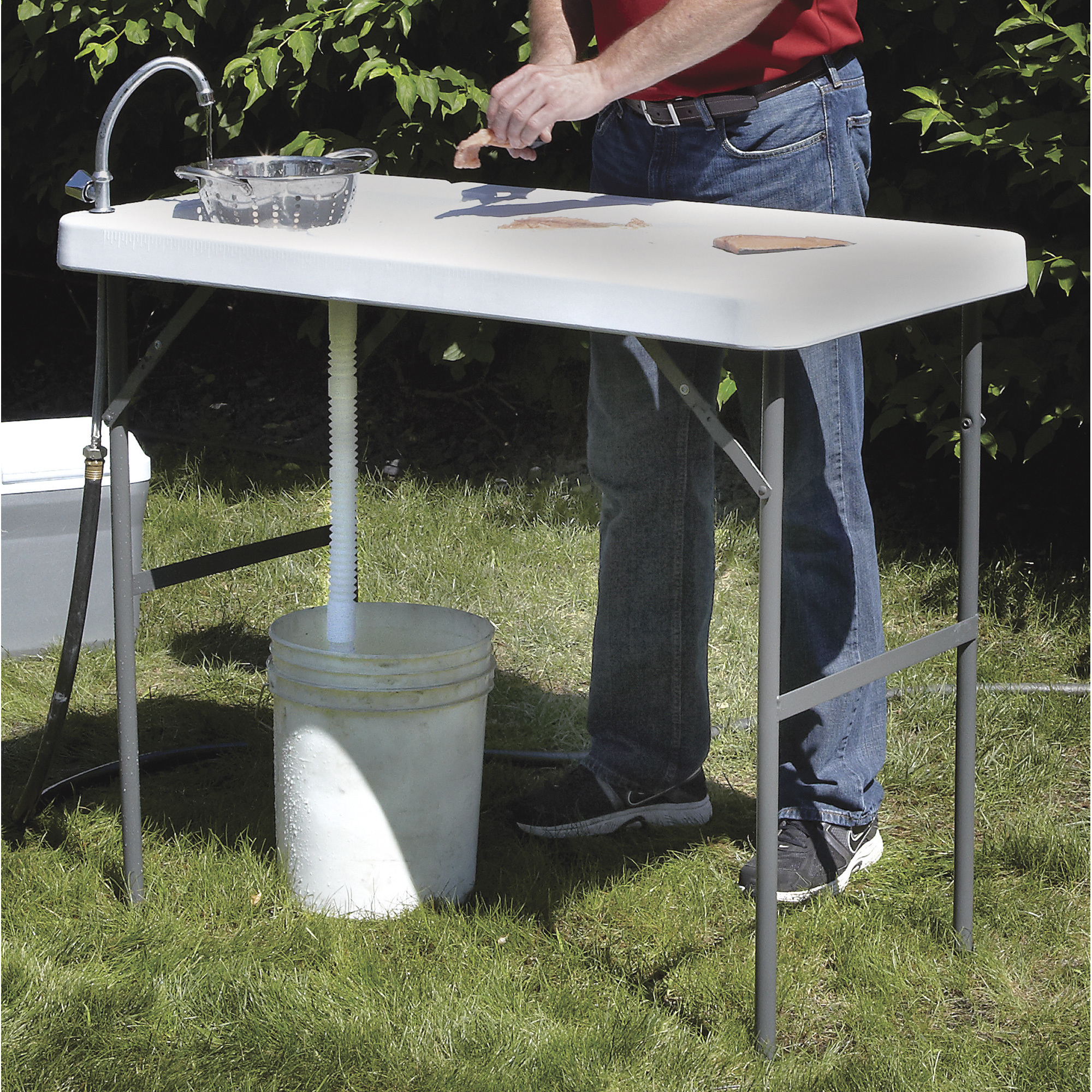 Fish Cleaning Camp Table With Faucet