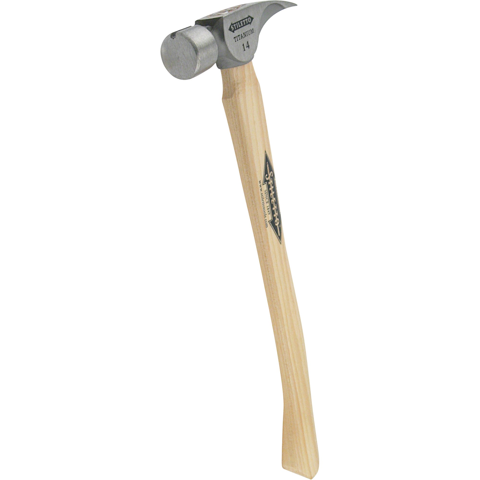 Stiletto 14-Oz. Titanium Framing Hammer — Smooth Face, Curved Hickory ...