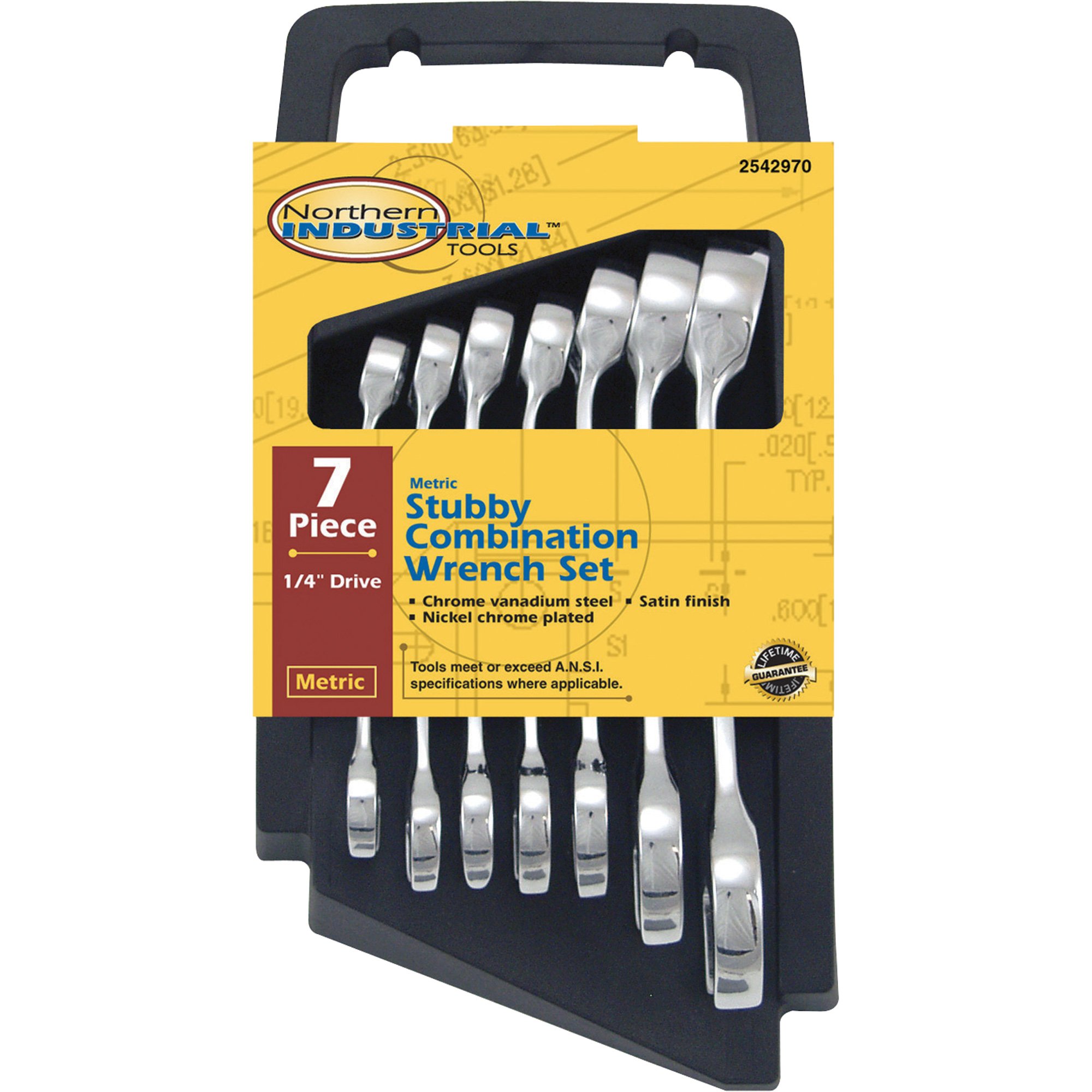 Northern Industrial Tools Stubby Combination Wrenches 7 Pc