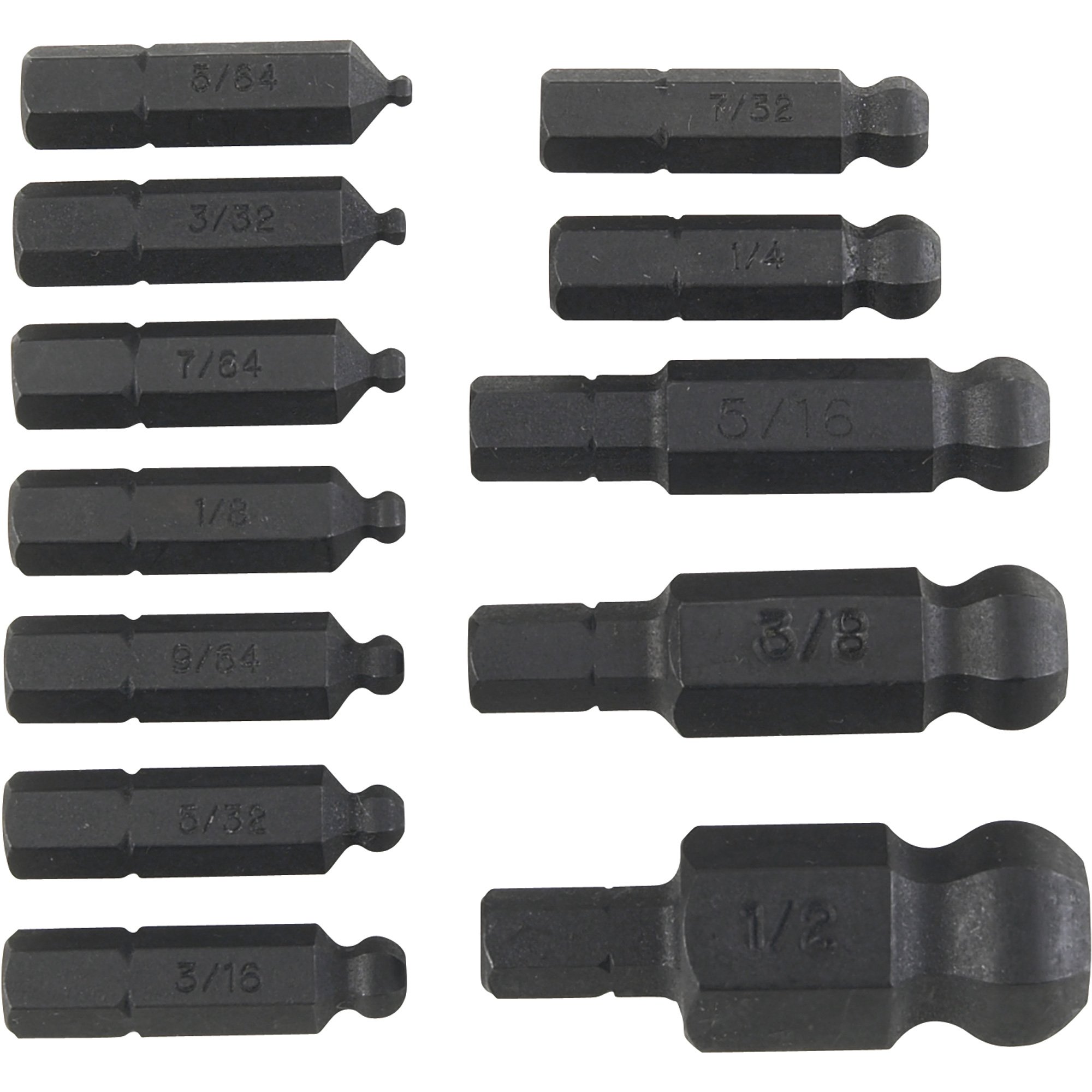 Bondhus Ball End Insert Bit Set — 1in. Bits, 12-Pc., Model# BIX12