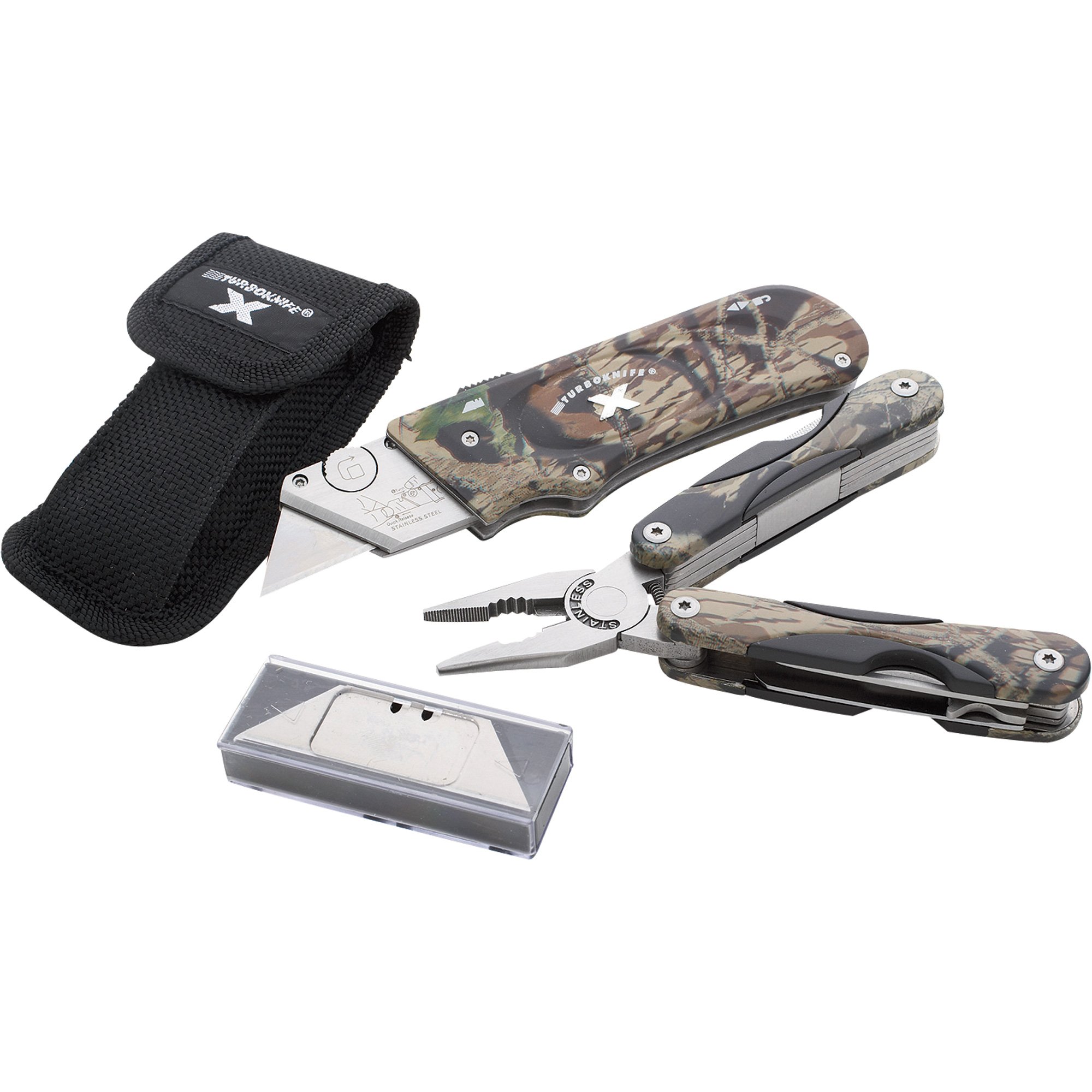 Turboknife X Camo and Multi-Function Pliers, Model# 33-173