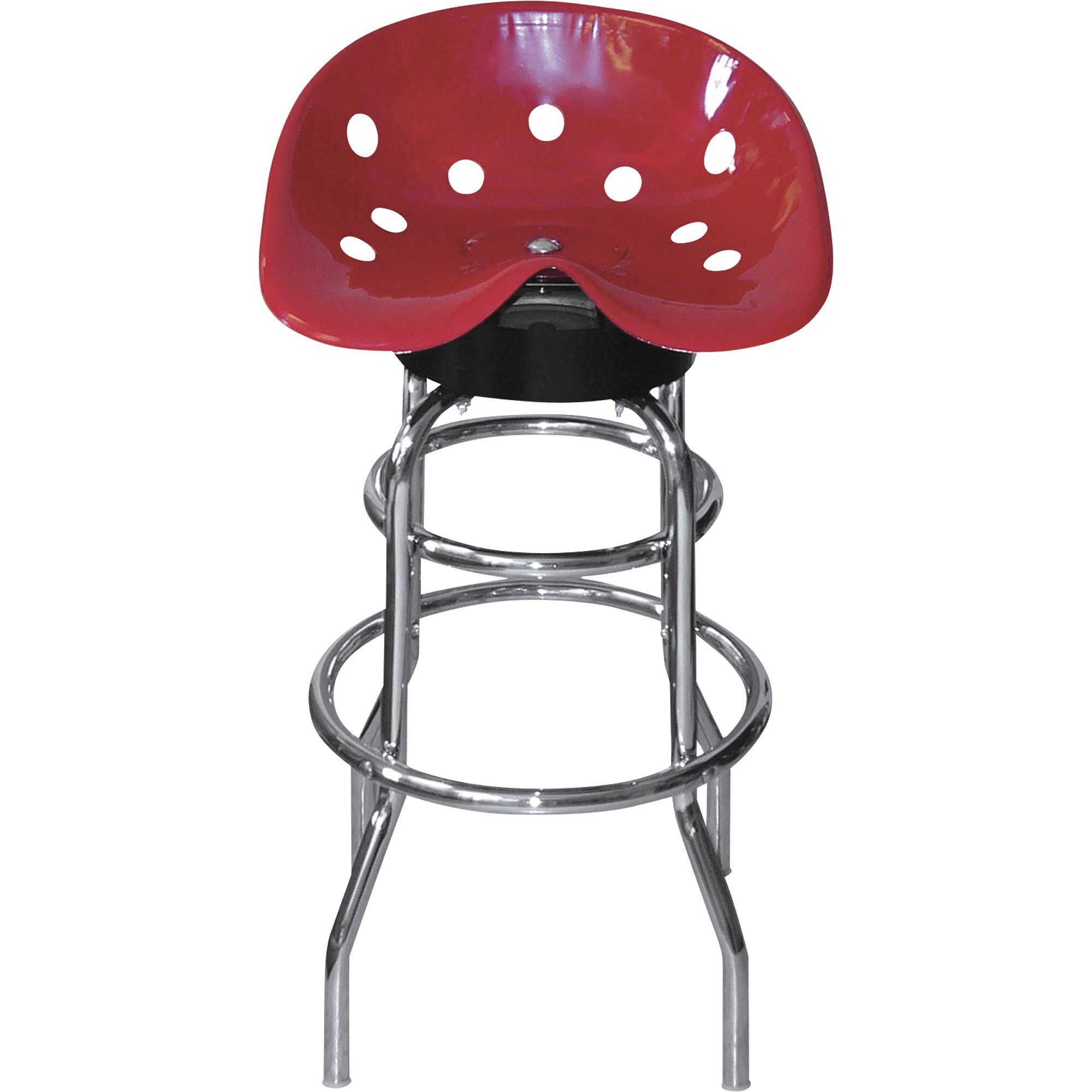 K & M Tractor Seat Swivel Shop Stool with Chrome Legs — Steel, 295Lb