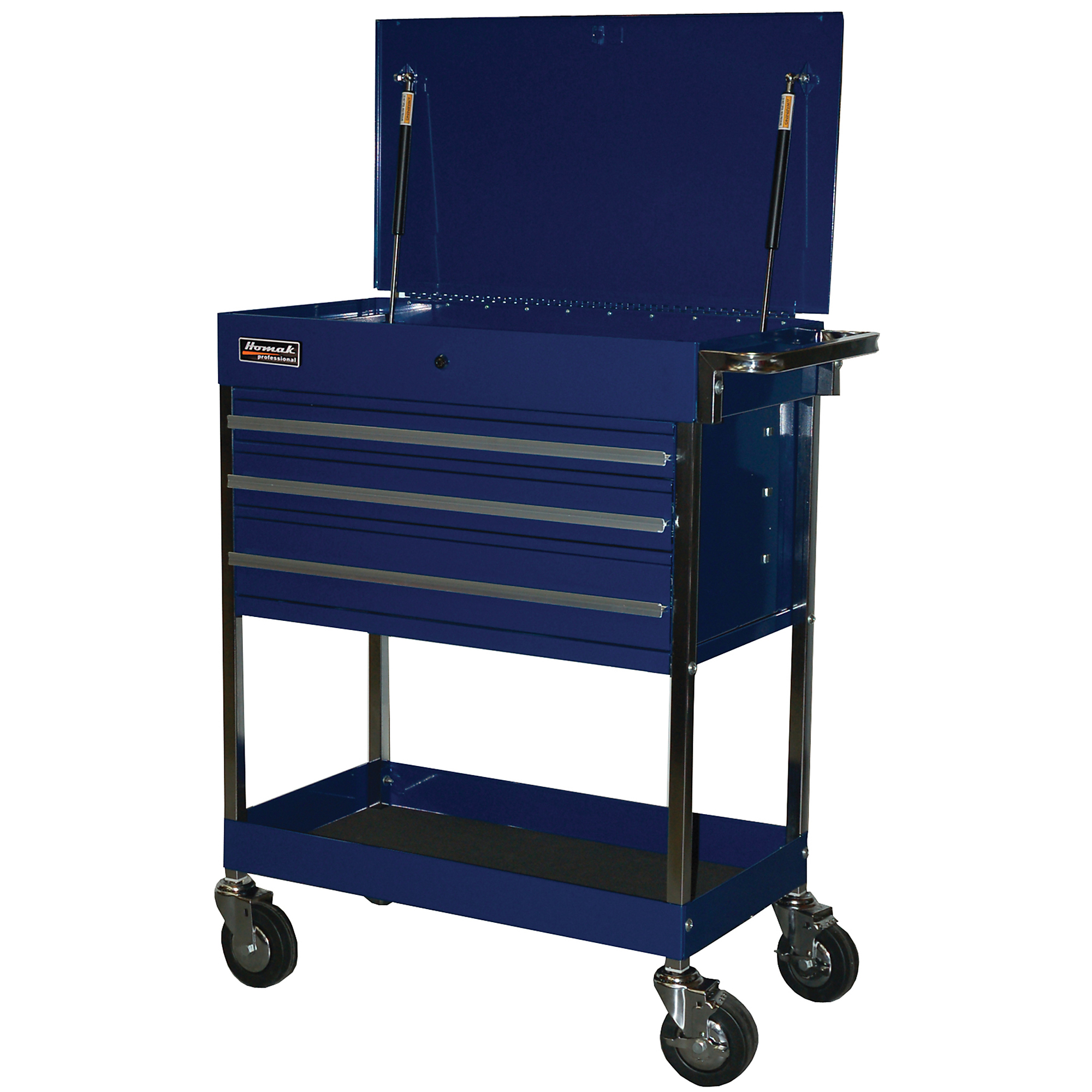 Homak 3-Drawer Industrial Service Cart, Blue, Model# BL05500200