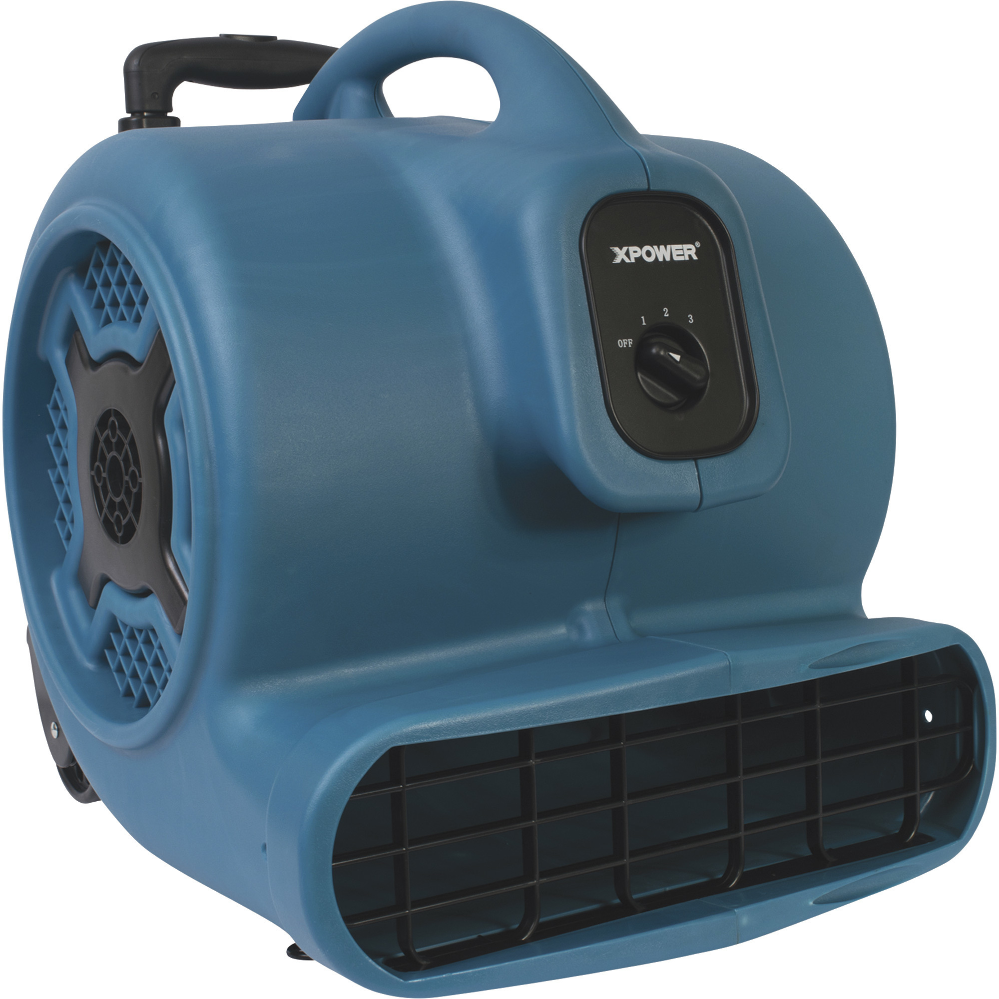 XPower 3/4 HP Air Mover/Dryer with Wheels, Xactimate Code WTRDRY, 3,200 CFM, Model# P-800H-Blue