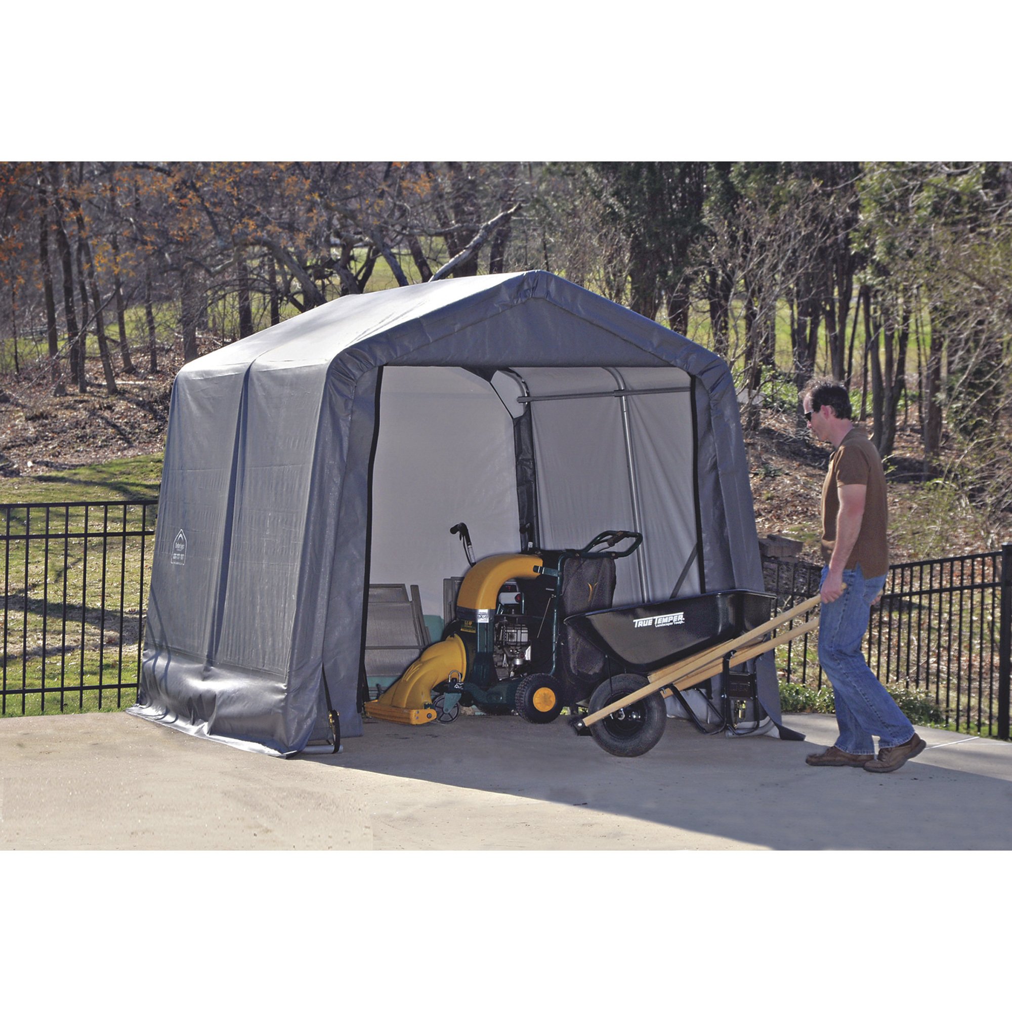 ShelterLogic Peak Style Shed/Storage Shelter — 8ft.L x 10ft.W x 8ft.H