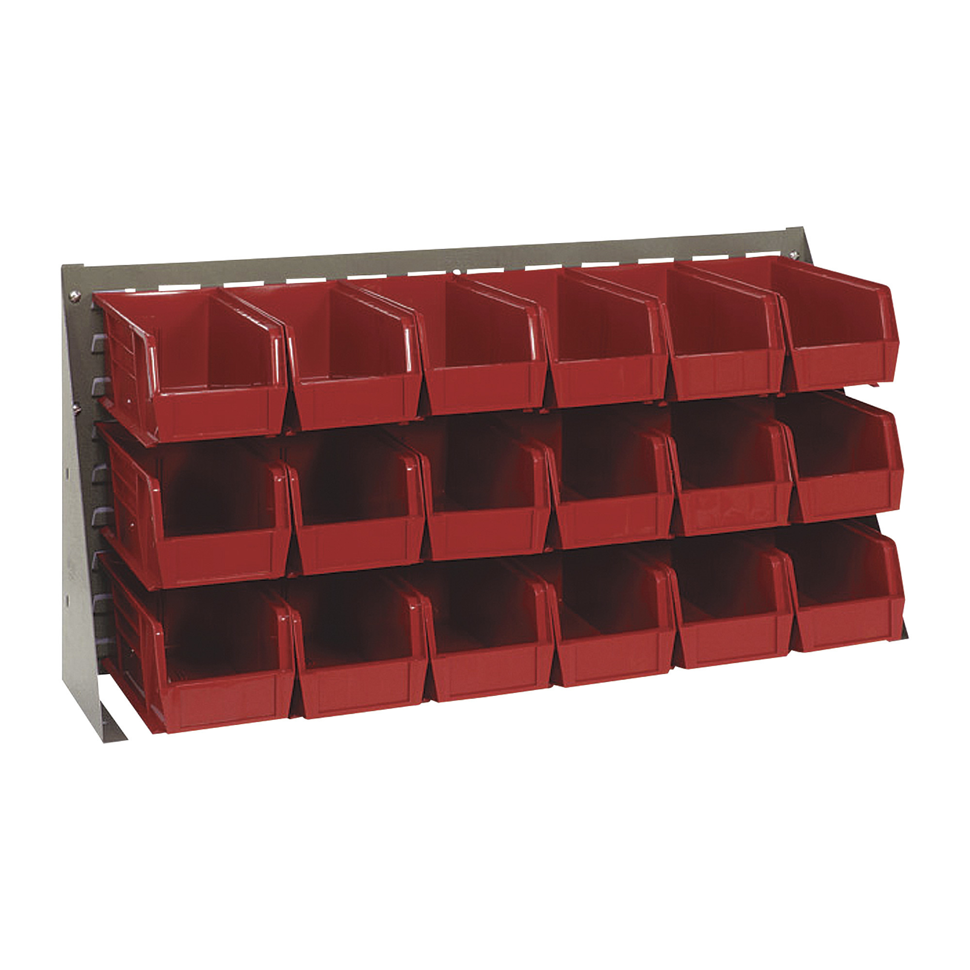 Quantum Storage Louvered Panel Bench Rack with 18 Bins, 36in.L x 8in.W ...