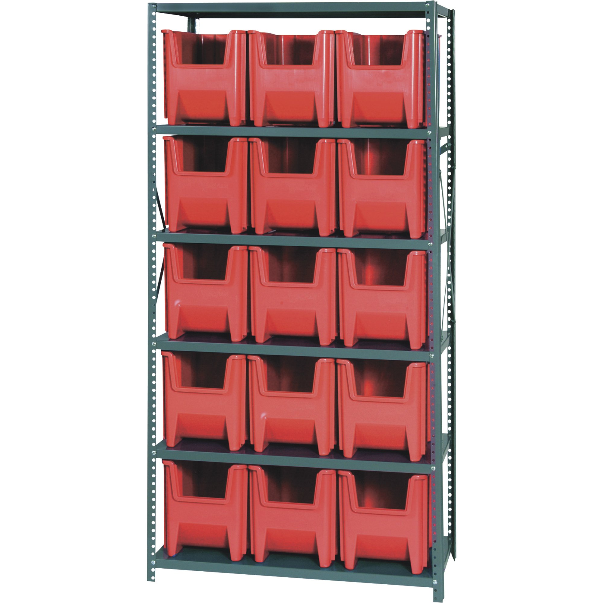 Quantum Storage Giant Hopper Bins With Shelf Unit — 36in.W x 18in.D x ...