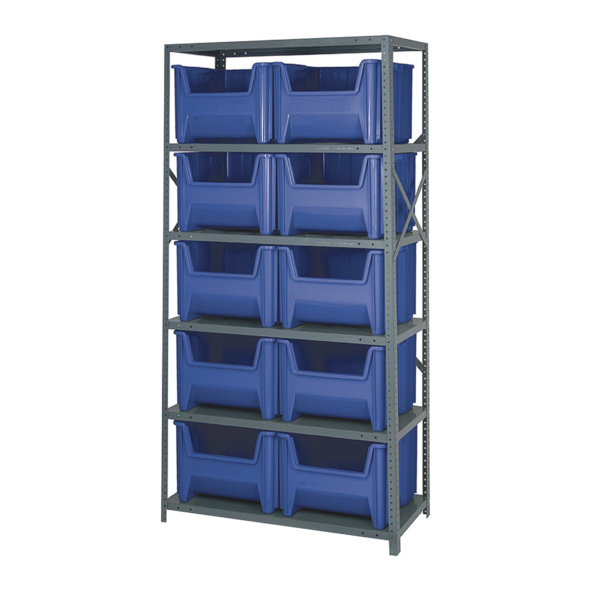 Quantum Storage Giant Hopper Bins With Shelf Unit — 36in.W x 18in.D x ...