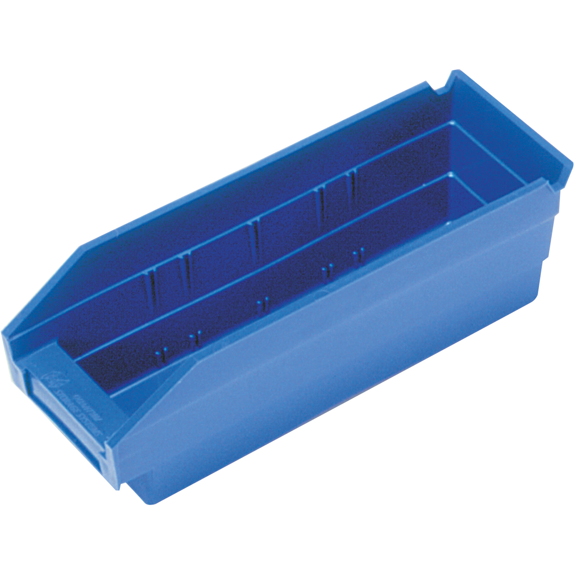 Quantum Storage Economy Shelf Bins, 11 5/8in. x 4 1/8in. x 4in. Size, Blue, Carton of 36, Model# QSB101BLCS