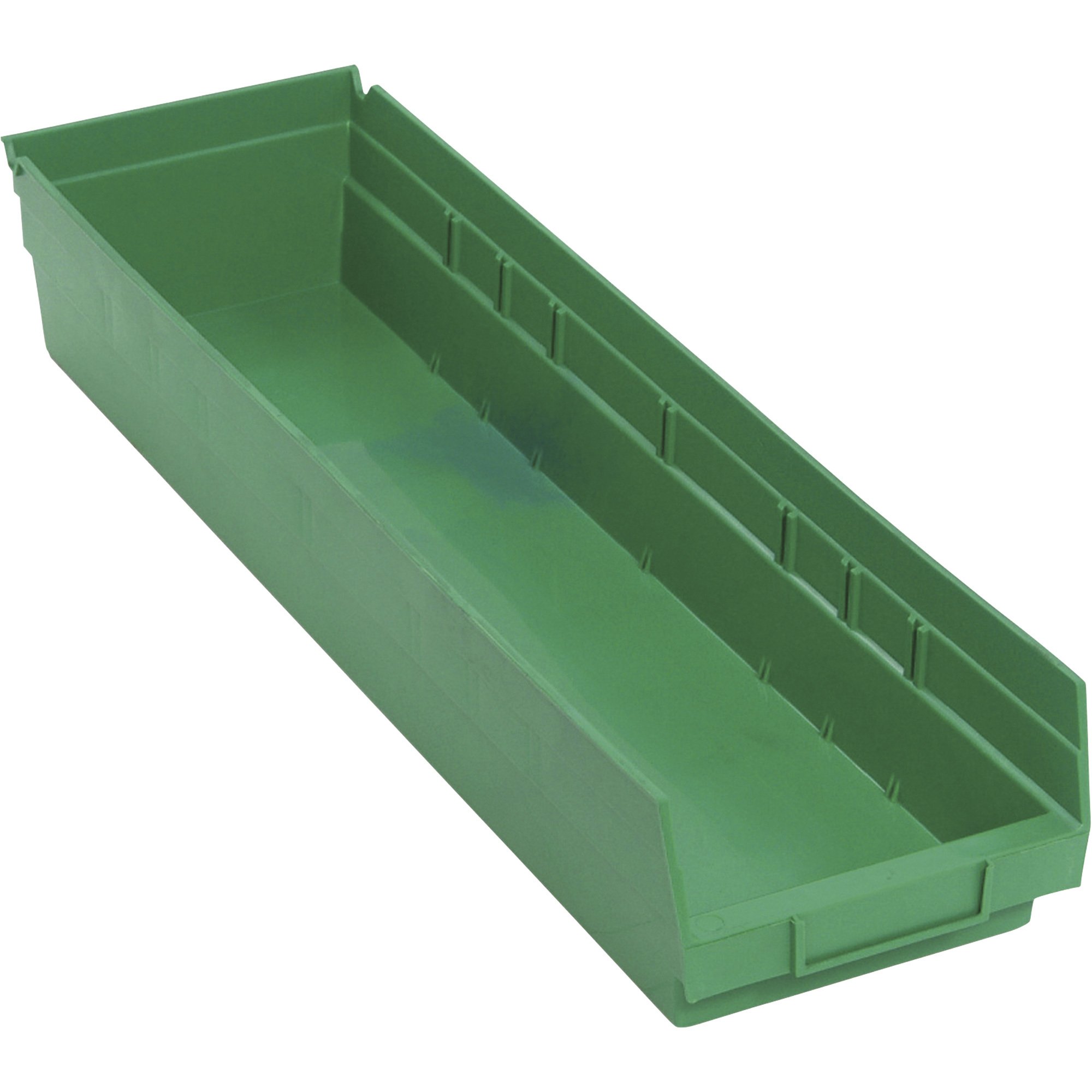 Quantum Storage Economy Shelf Bins — 23 5/8in. x 6 5/8in. x 4in. Size, Carton of 8