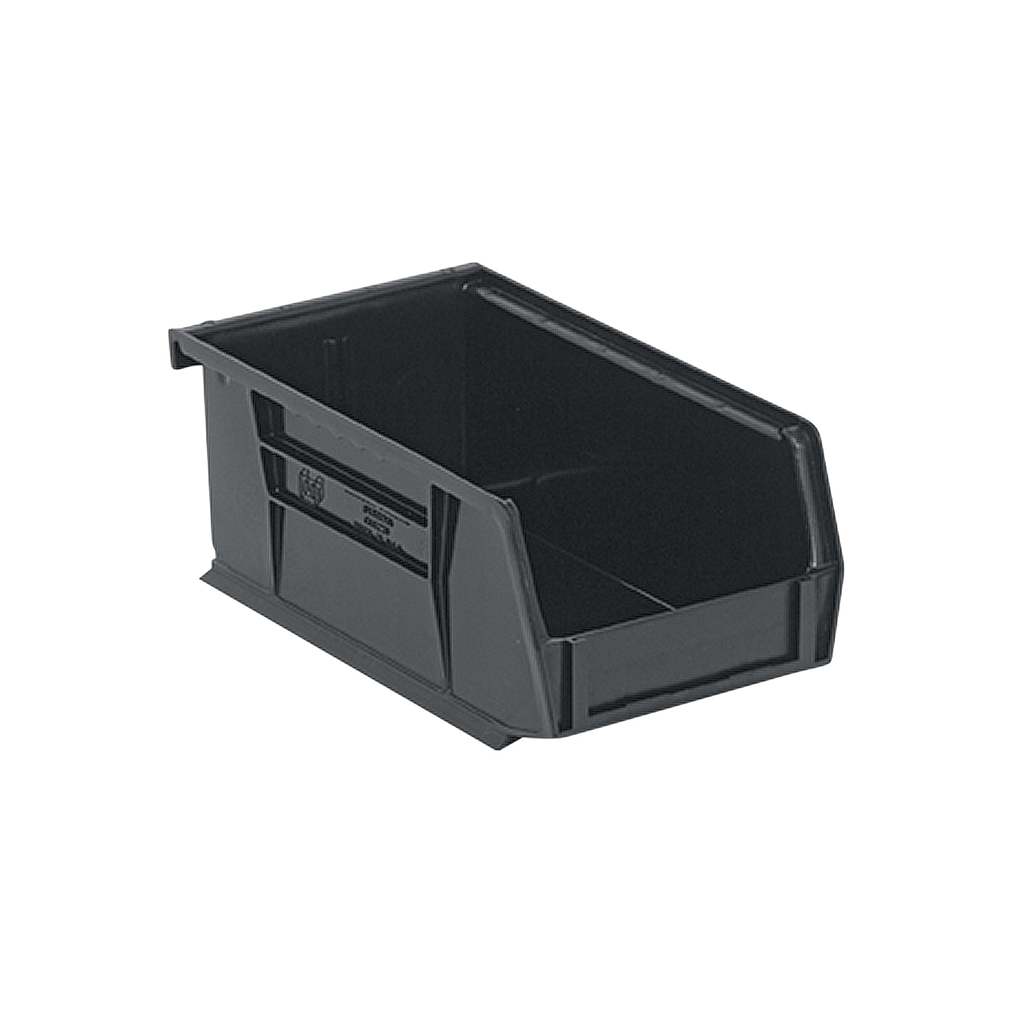 Quantum Storage Heavy Duty Stacking Bins, 7 3/8in. x 4 1/8in. x 3in. Size, Black, Carton of 24, Model# QUS220BKCS