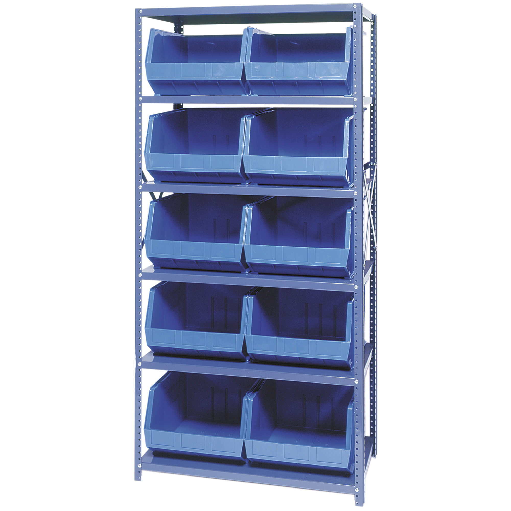 Quantum Storage Single Side Metal Shelving Unit with 10 Bins, 18in. x ...