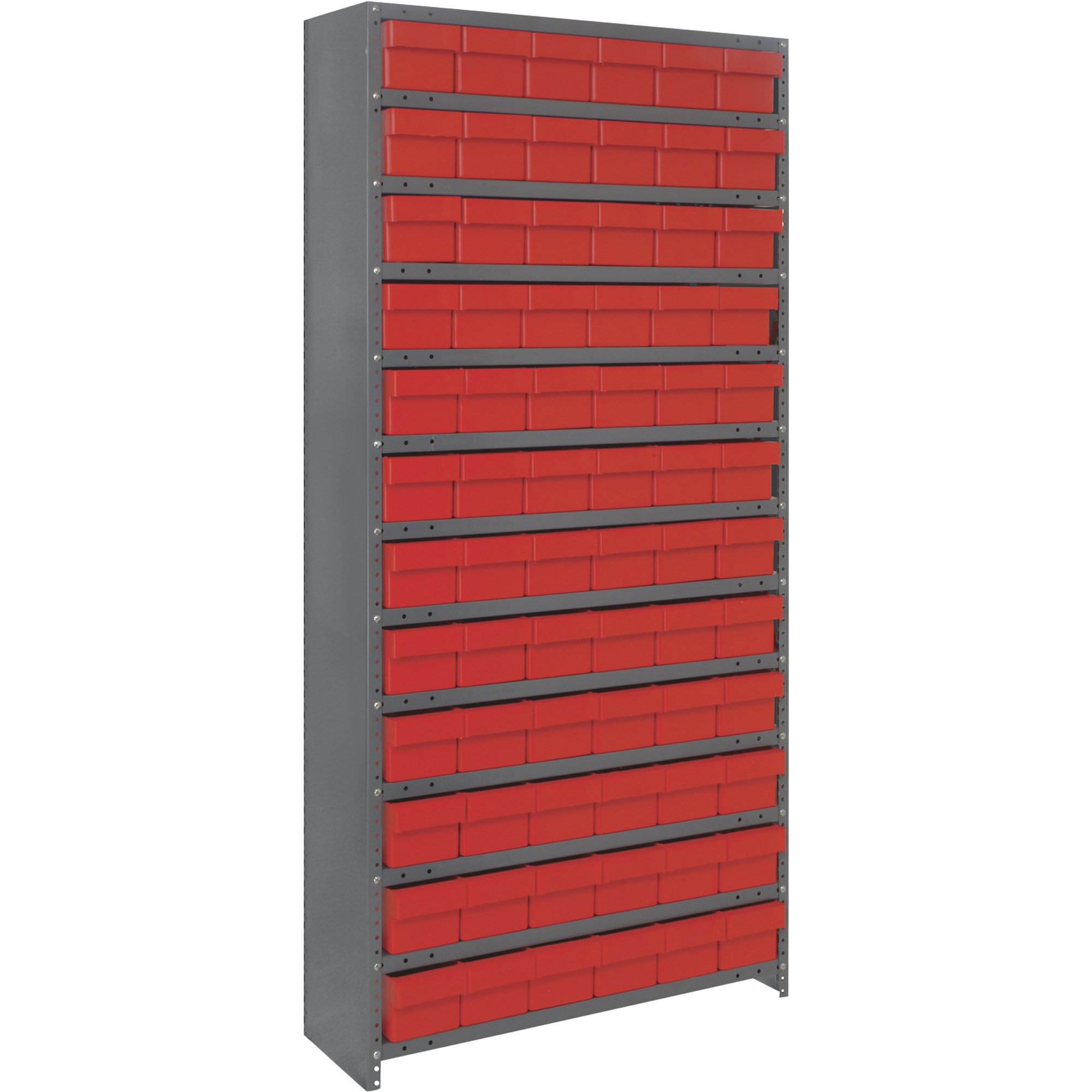 Quantum Storage Closed Shelving System With Super Tuff Drawers — 18in. x 36in. x 75in. Rack Size, 13 Shelves, 72 Bins