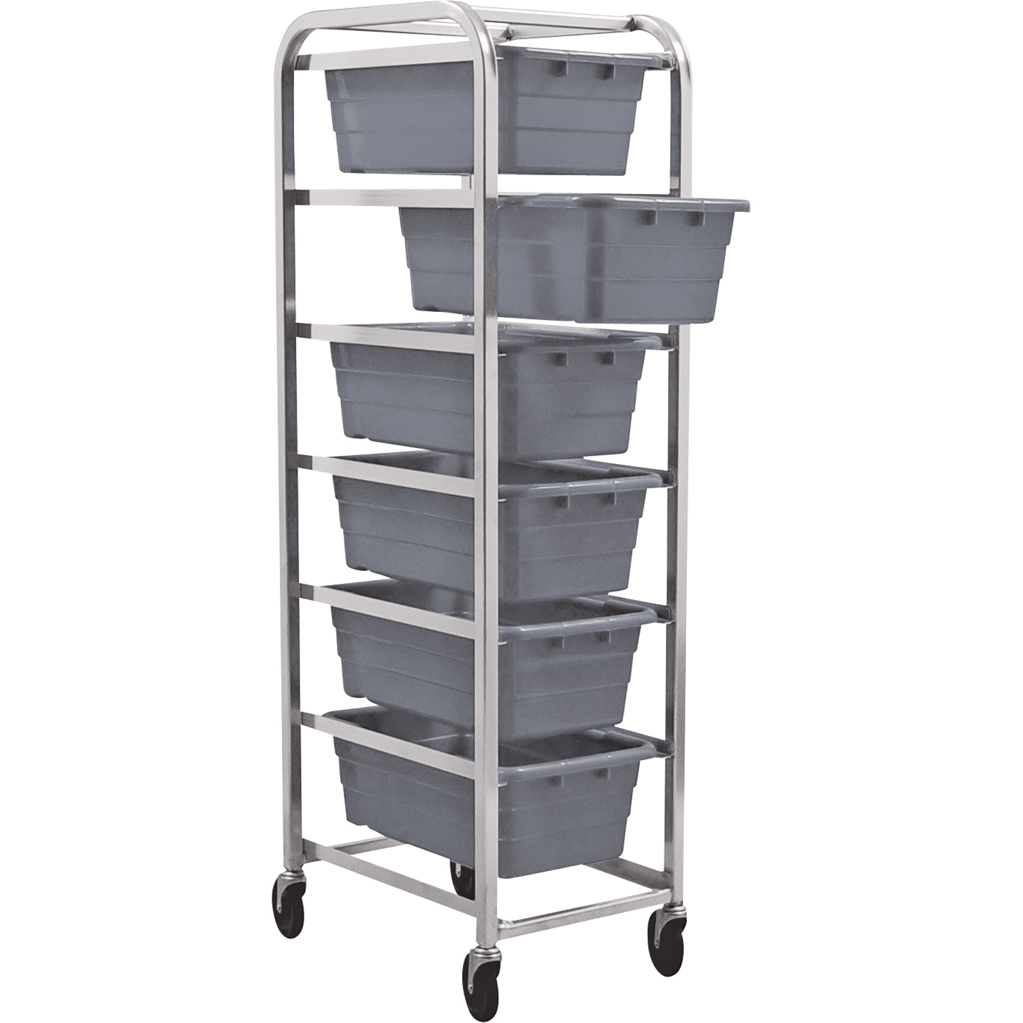 Quantum Storage 6 Shelf Cart With 6 Cross Stack Tubs — 27in. x 19in. x  71in. Cart Size