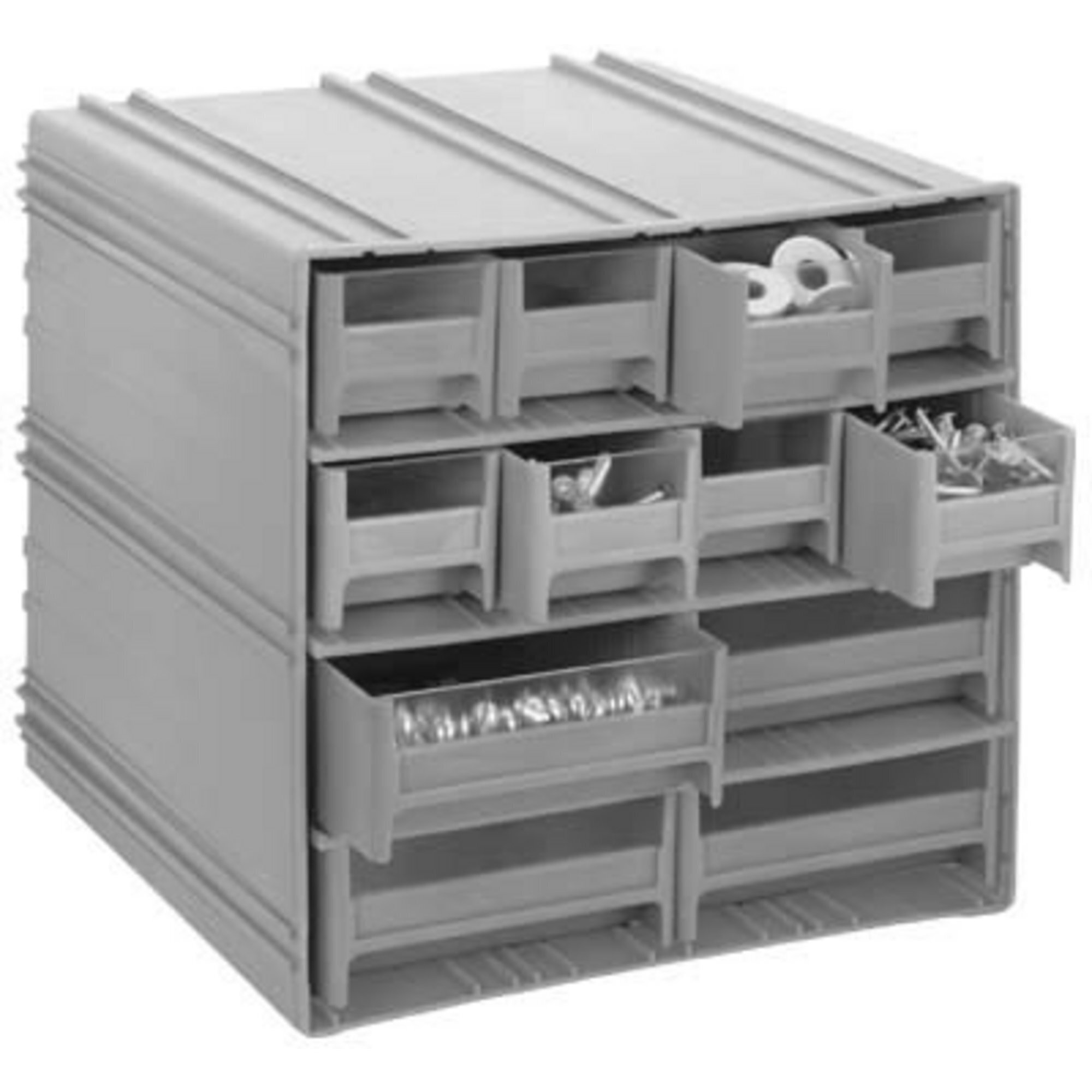 Quantum Storage Interlocking Cabinets, 11in. x 5 5/8in. x 3 5/16in. Size, Gray, Model# QIC-64