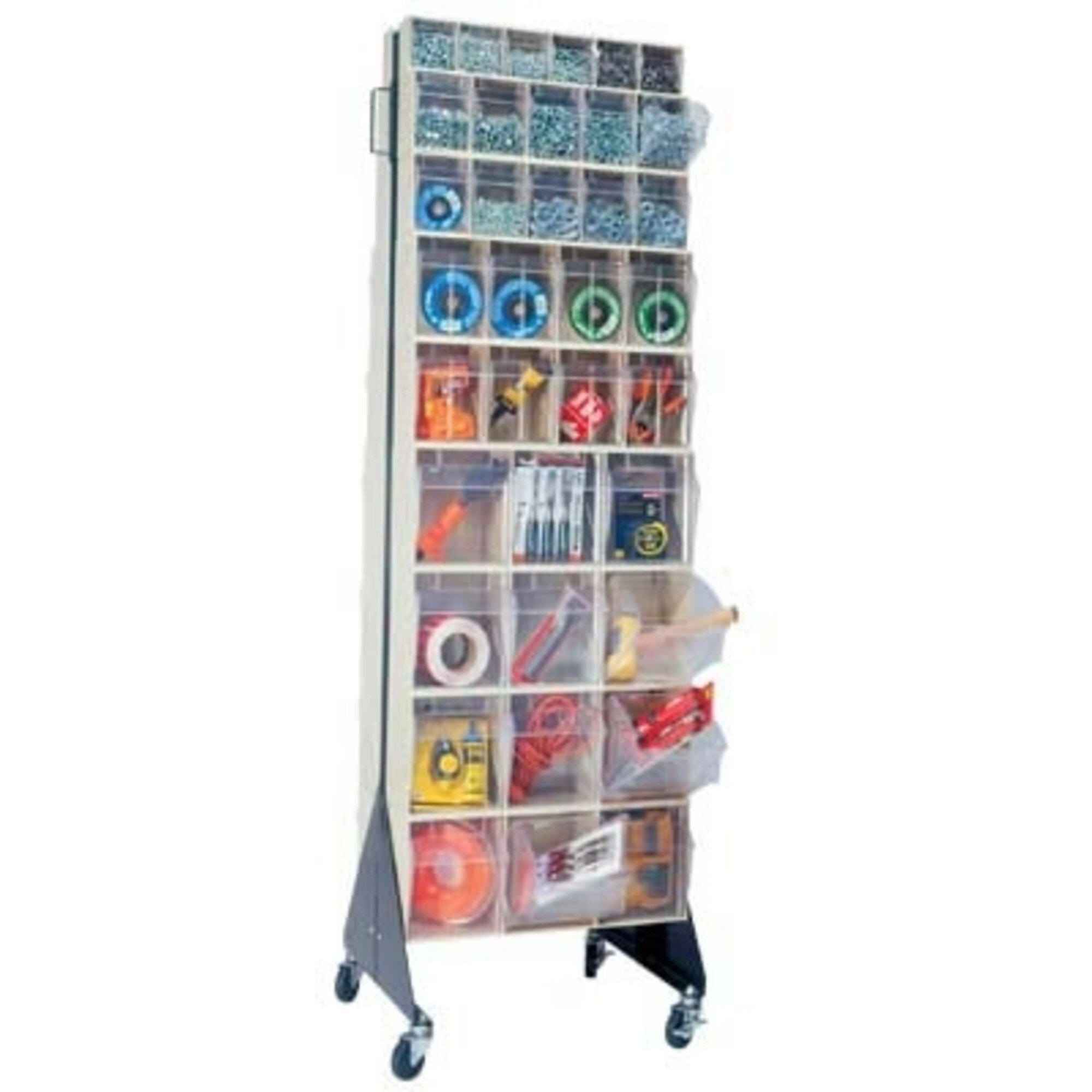 Quantum Storage Double Sided Floor Stand Unit, 16in. x 23 5/8in. x 52in. Size, Gray, Model# QFS248-76GY