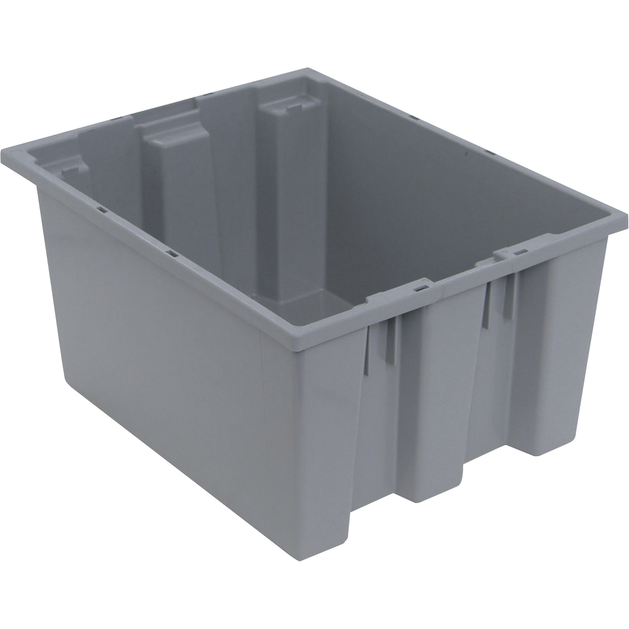 Quantum Storage Stack and Nest Tote Bin, 19 1/2in. x 15 1/2in. x 10in. Size, Gray, Carton of 6, Model# SNT190GYCS